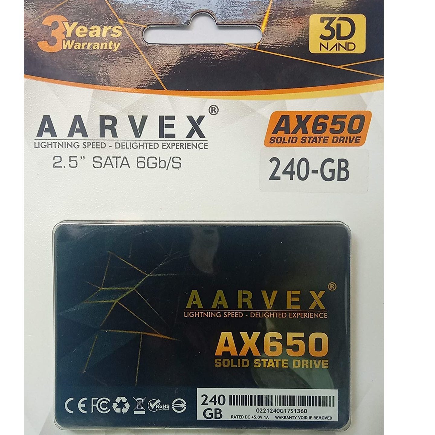 AARVEX AX650 2.5 SATA III SSD 6GB/S 240 GB