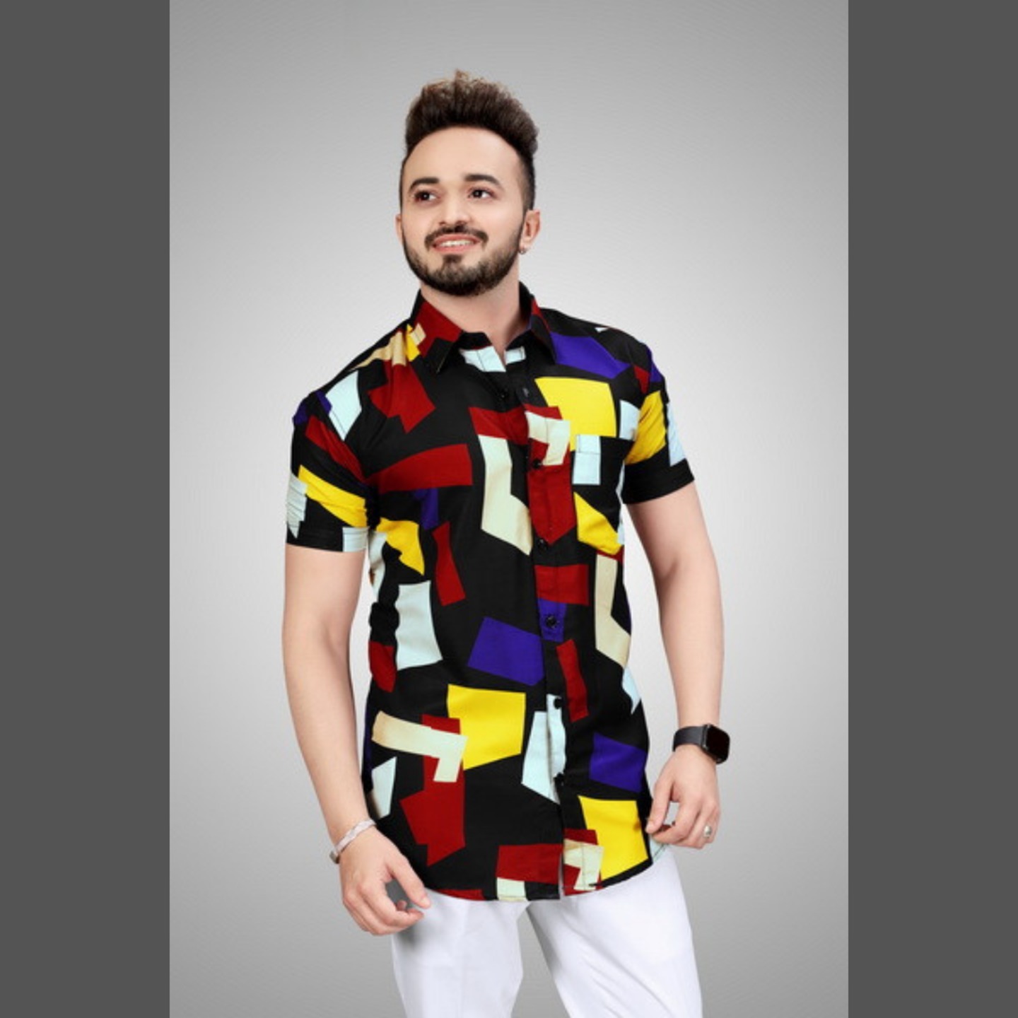 Casual Breathable Color Block Shirt