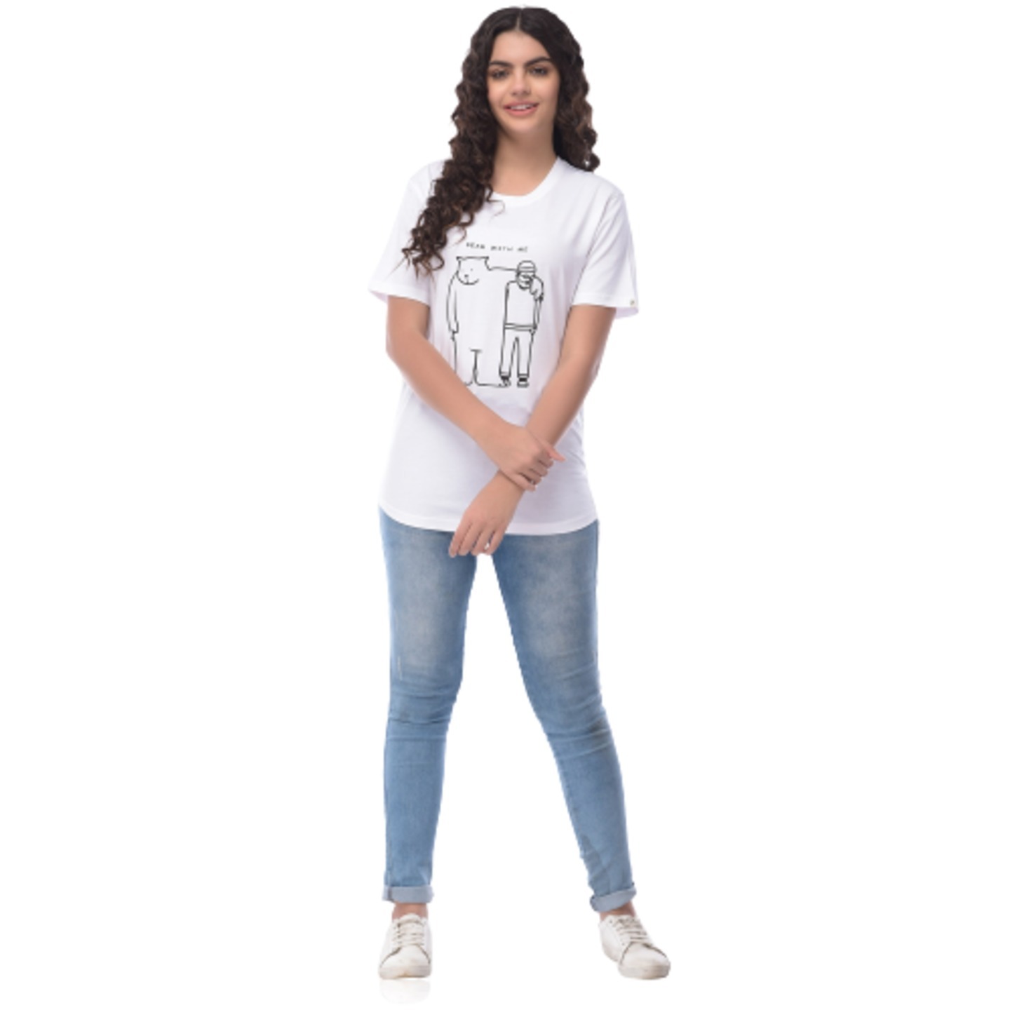 Organic T-Shirt  Skin and Environment Friendly Tee  White  Bear With Me