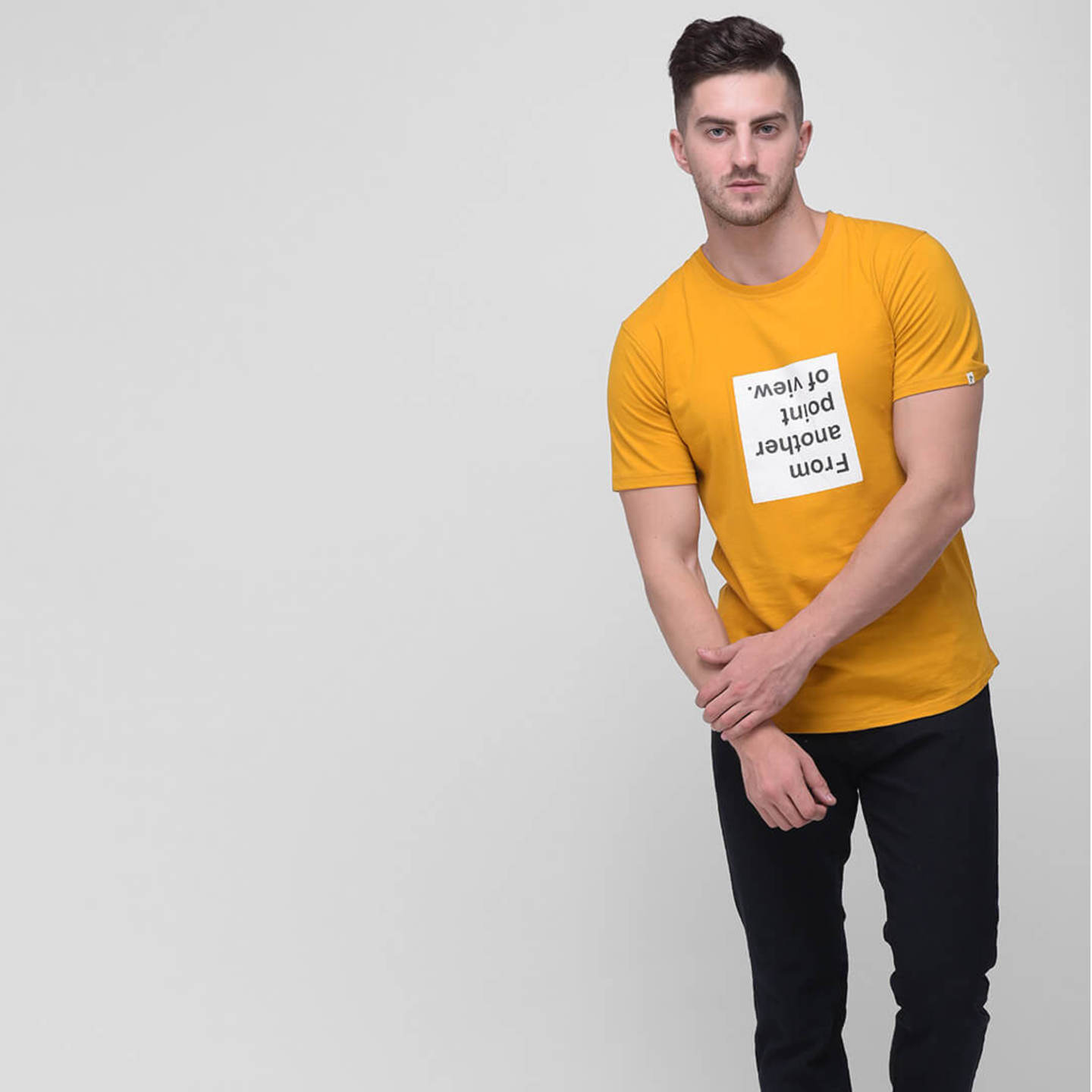 Organic T-Shirt  Skin and Environment Friendly Tee  Mustard  Another POV