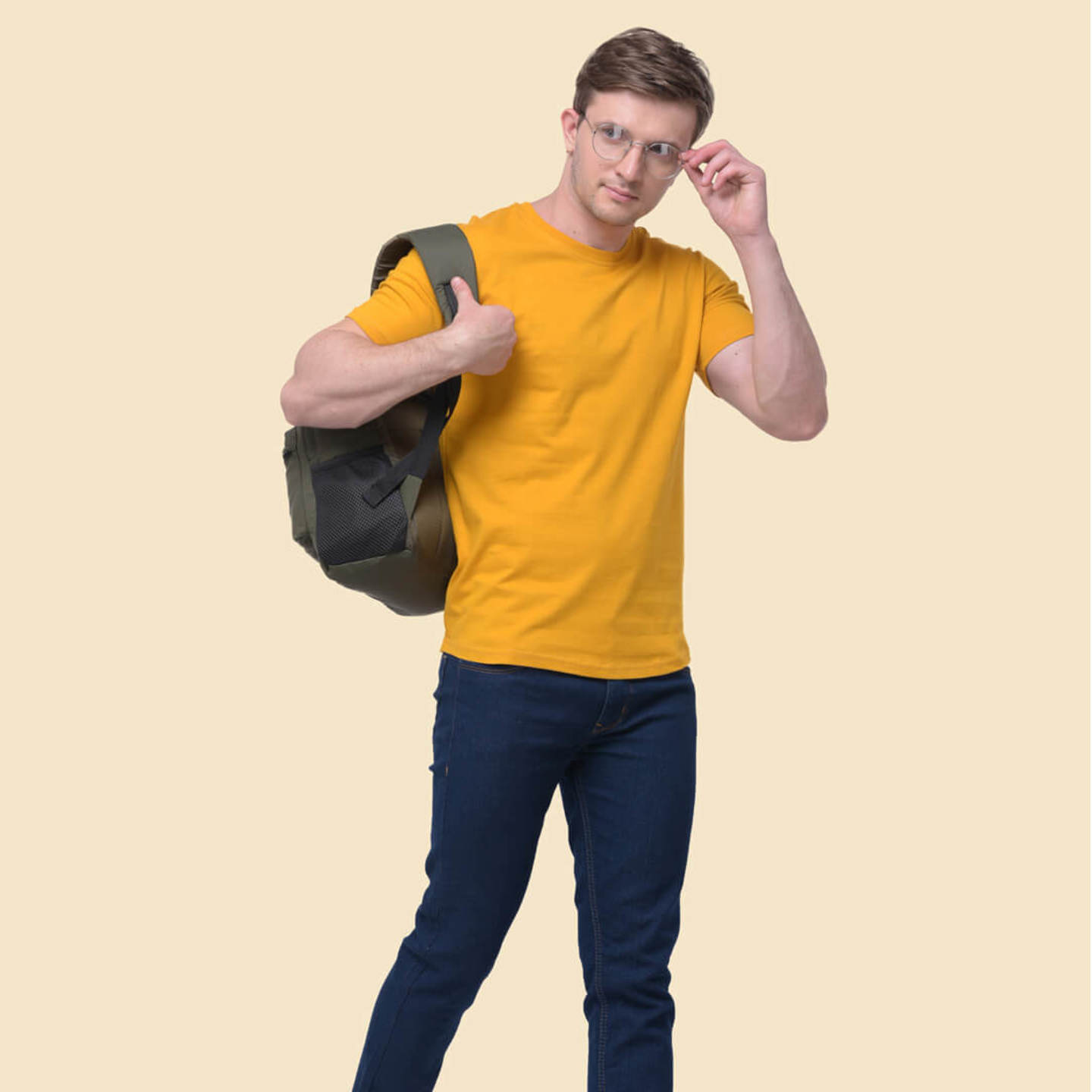 Organic T-Shirt  Skin and Environment Friendly Tee  Mustard  Classic Solid Tee