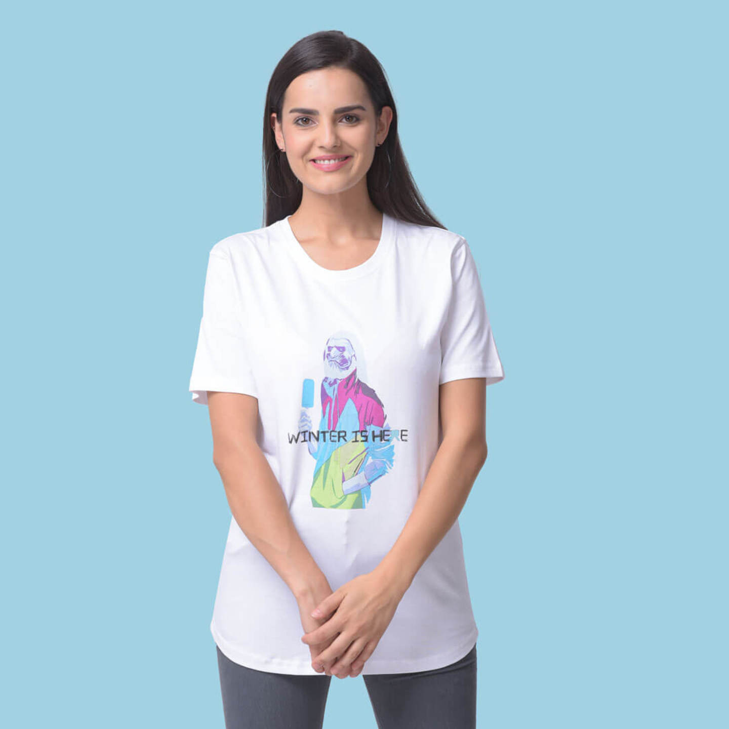 Organic T-Shirt  Skin and Environment Friendly Tee  White  Winter Is Here