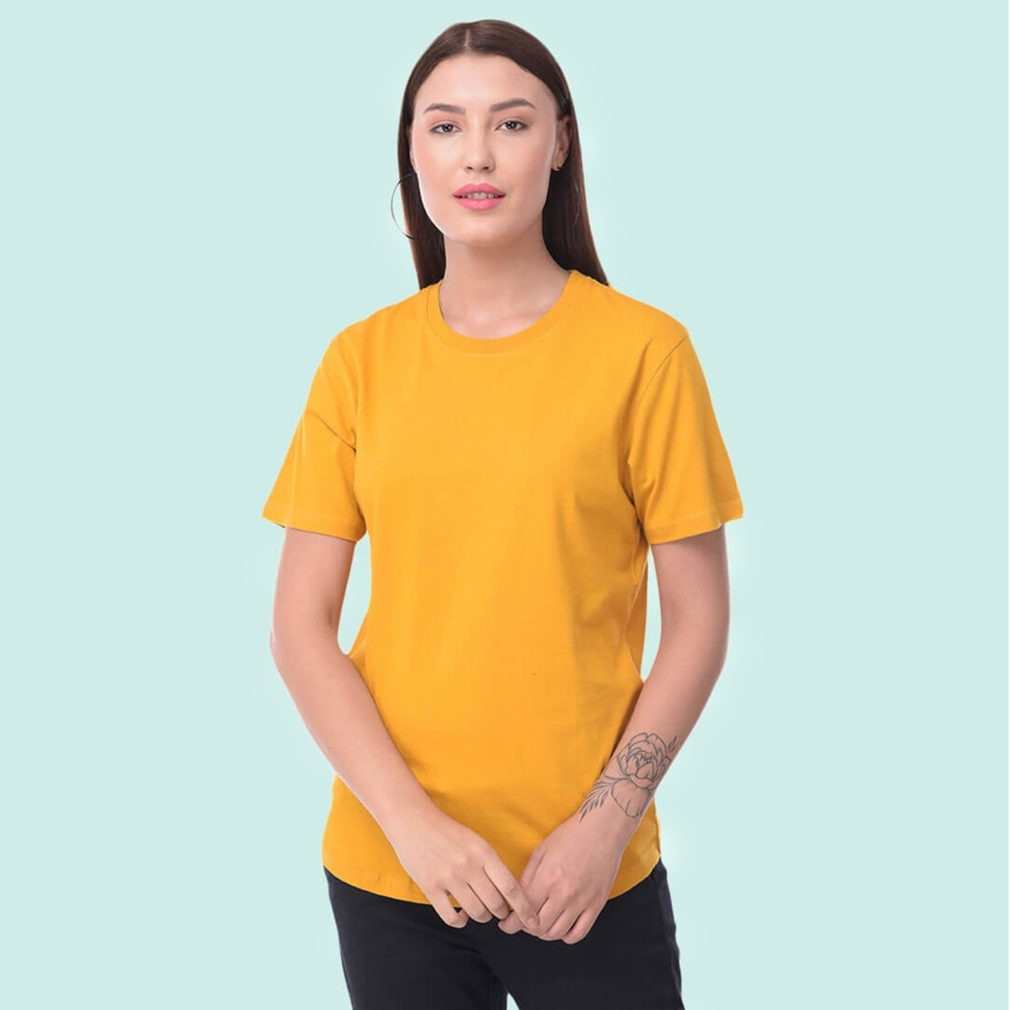 Organic T-Shirt  Skin and Environment Friendly Tee  Mustard  Classic Solid Tee