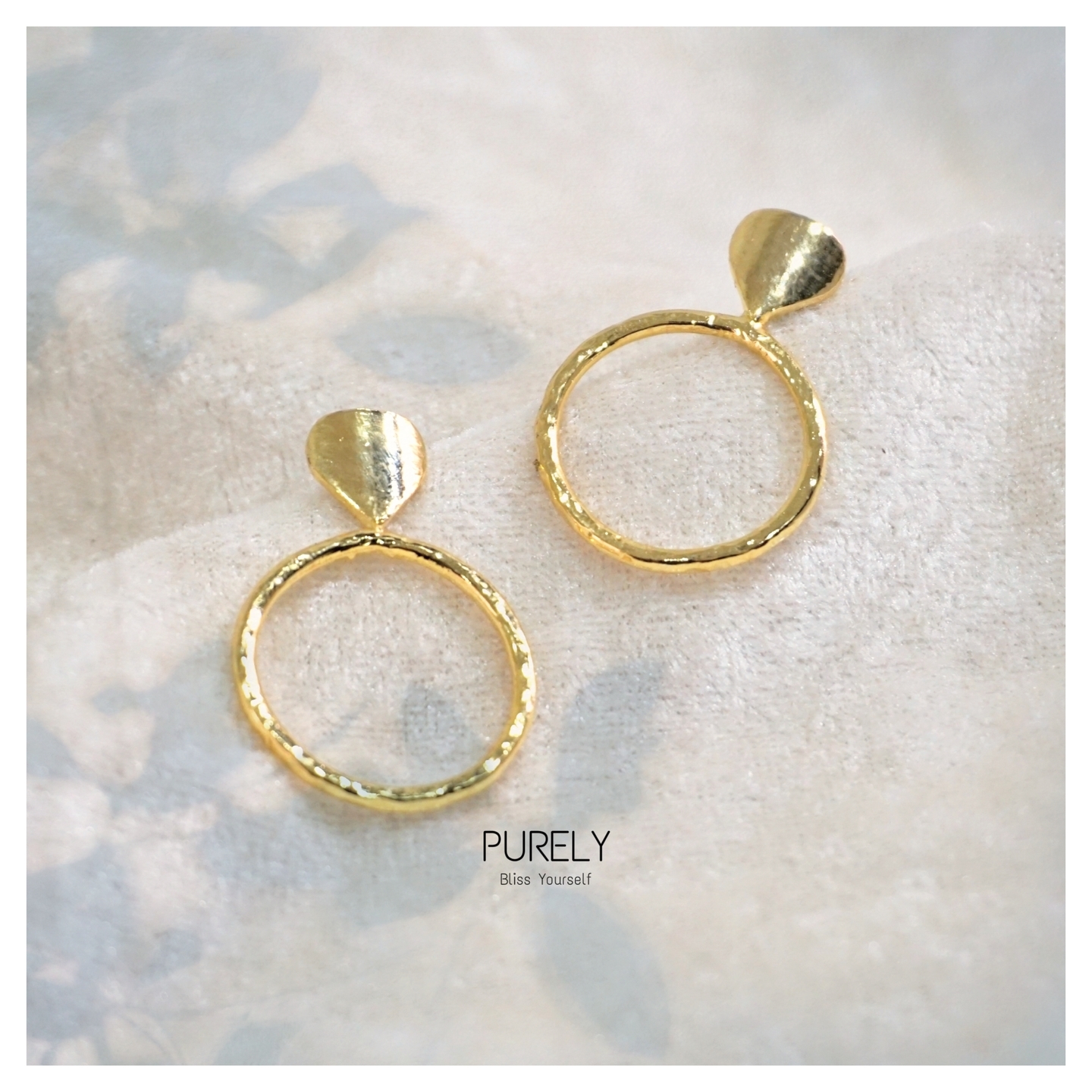 Textured Gold Plated Drop Studs