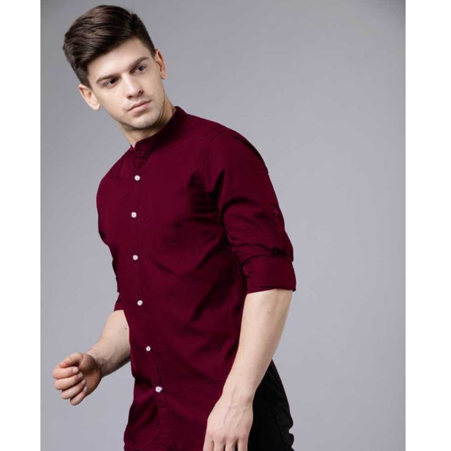 Classic Sensational Men Full Sleeve Marron Shirt