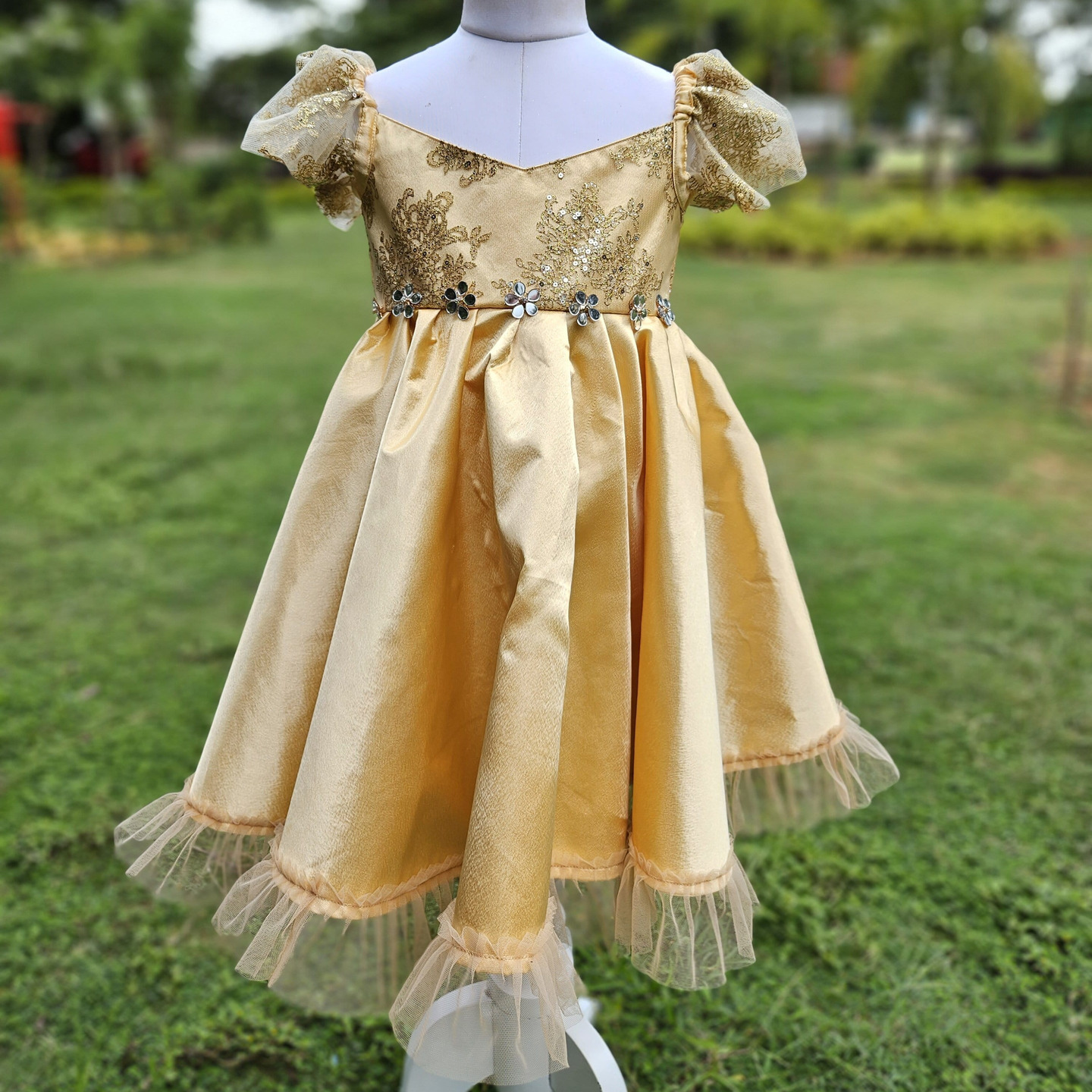 LS-0141 - Cream Embroidered Frock