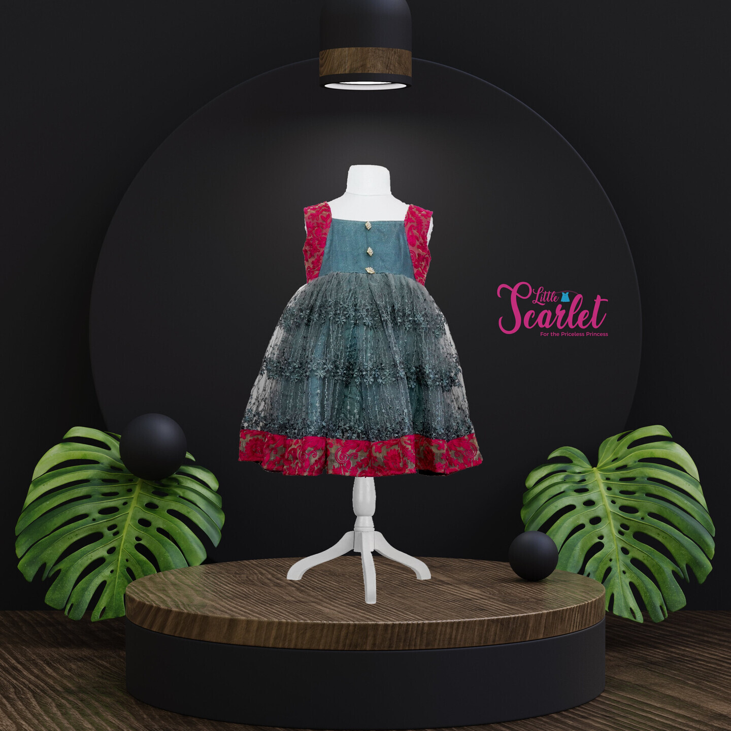LS-0042 - Grey And Pink Frock