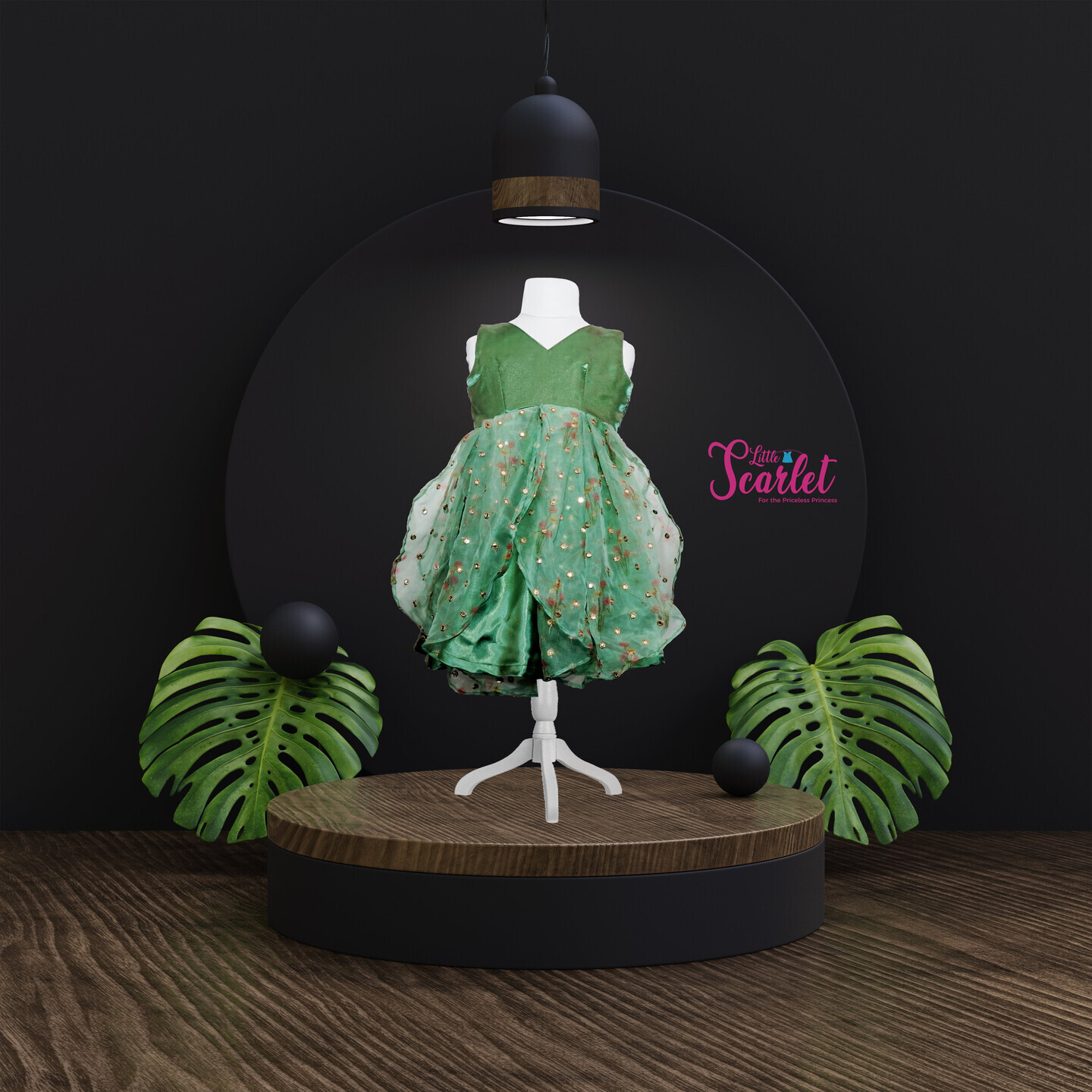 LS-0019 - Green Organza Frock