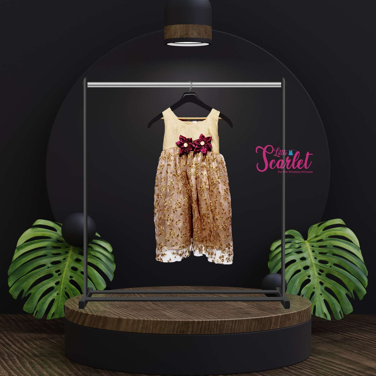 LS-0063 - Gold Embroidery Frock
