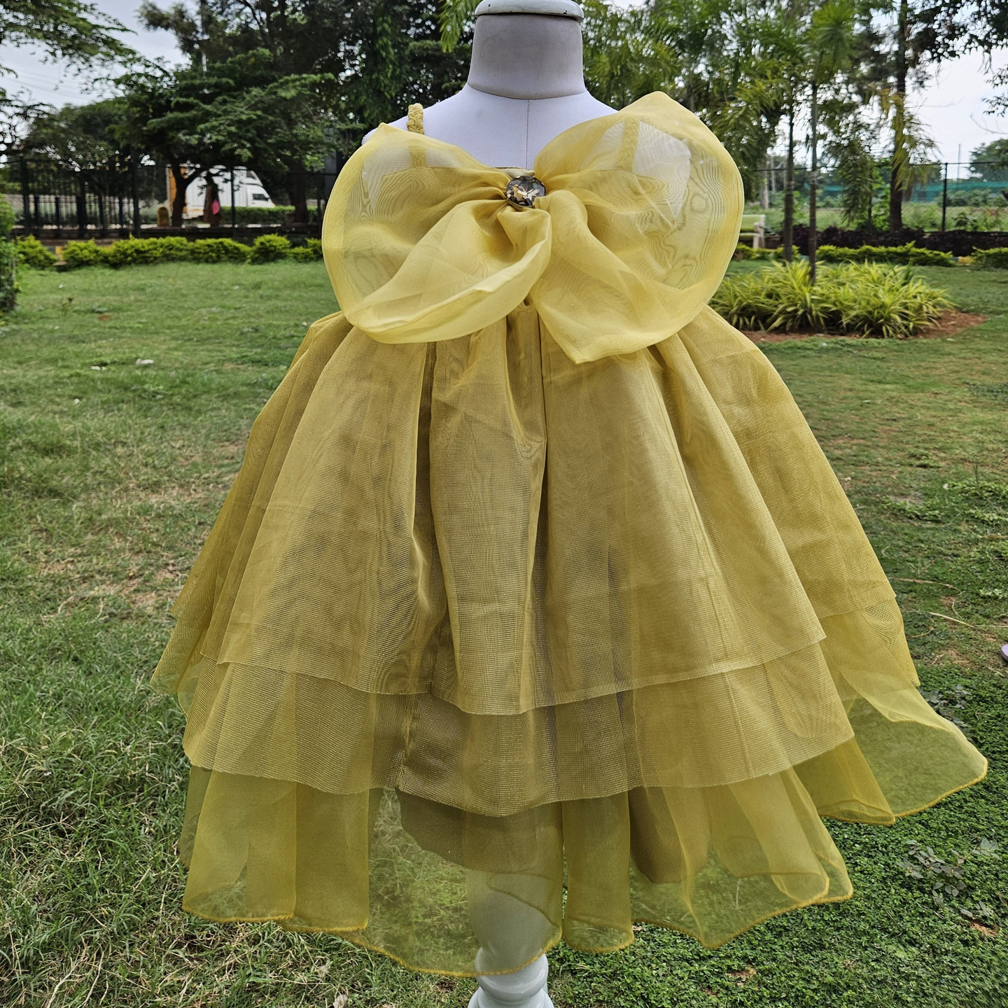 LS-0164 - Light Gold Bow Frock
