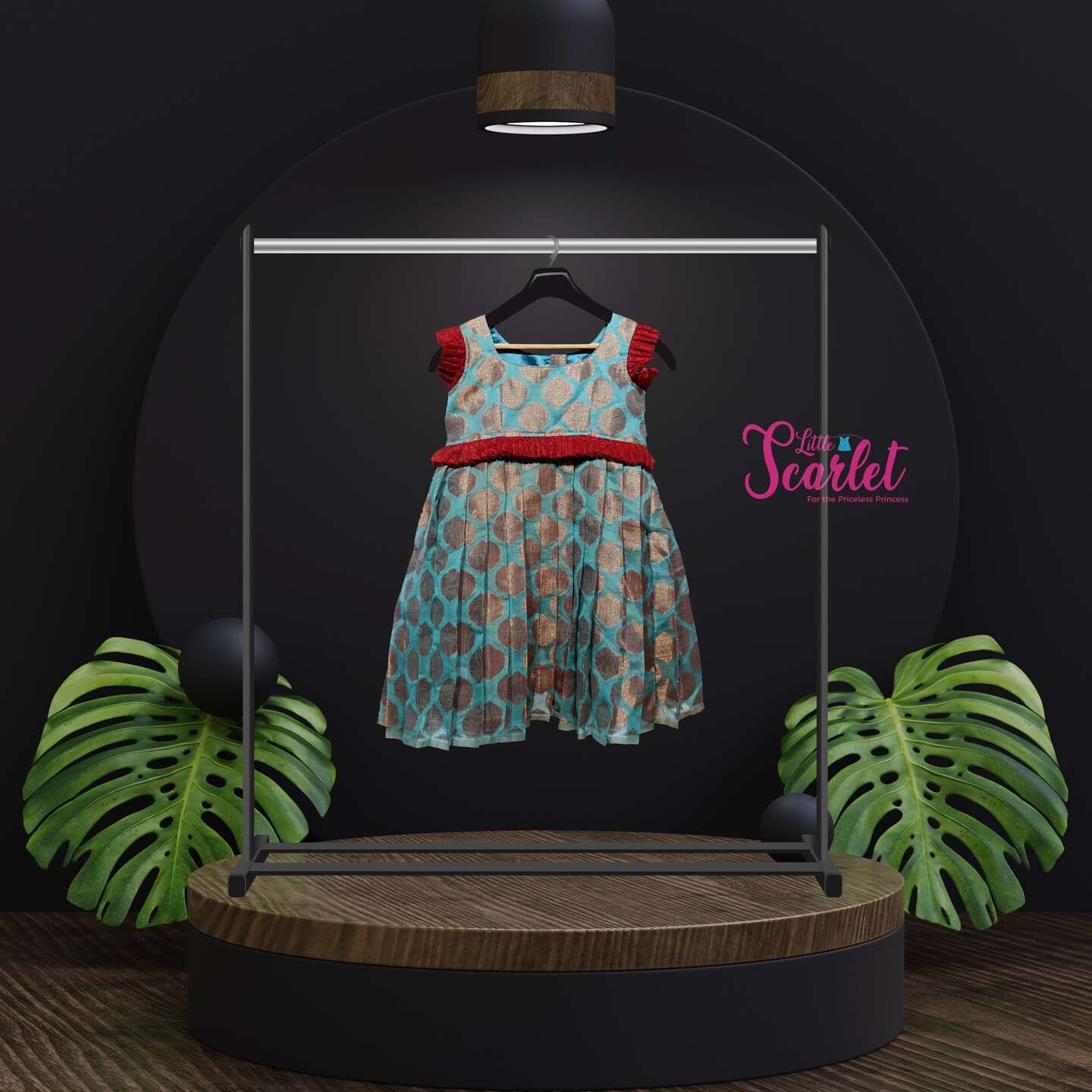 LS-0089 - Pleated Brocade Frock