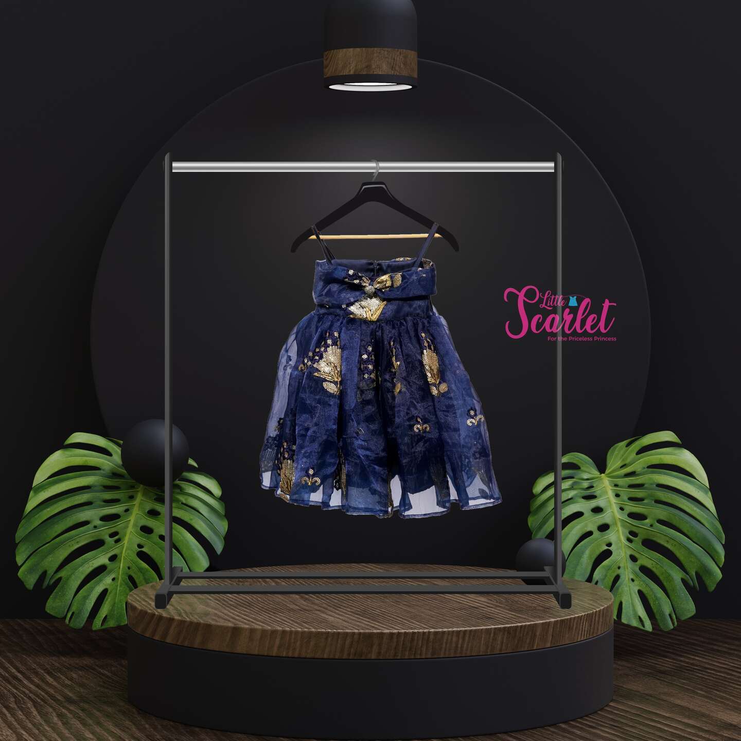 LS-0071 - Navy Blue Organza Frock