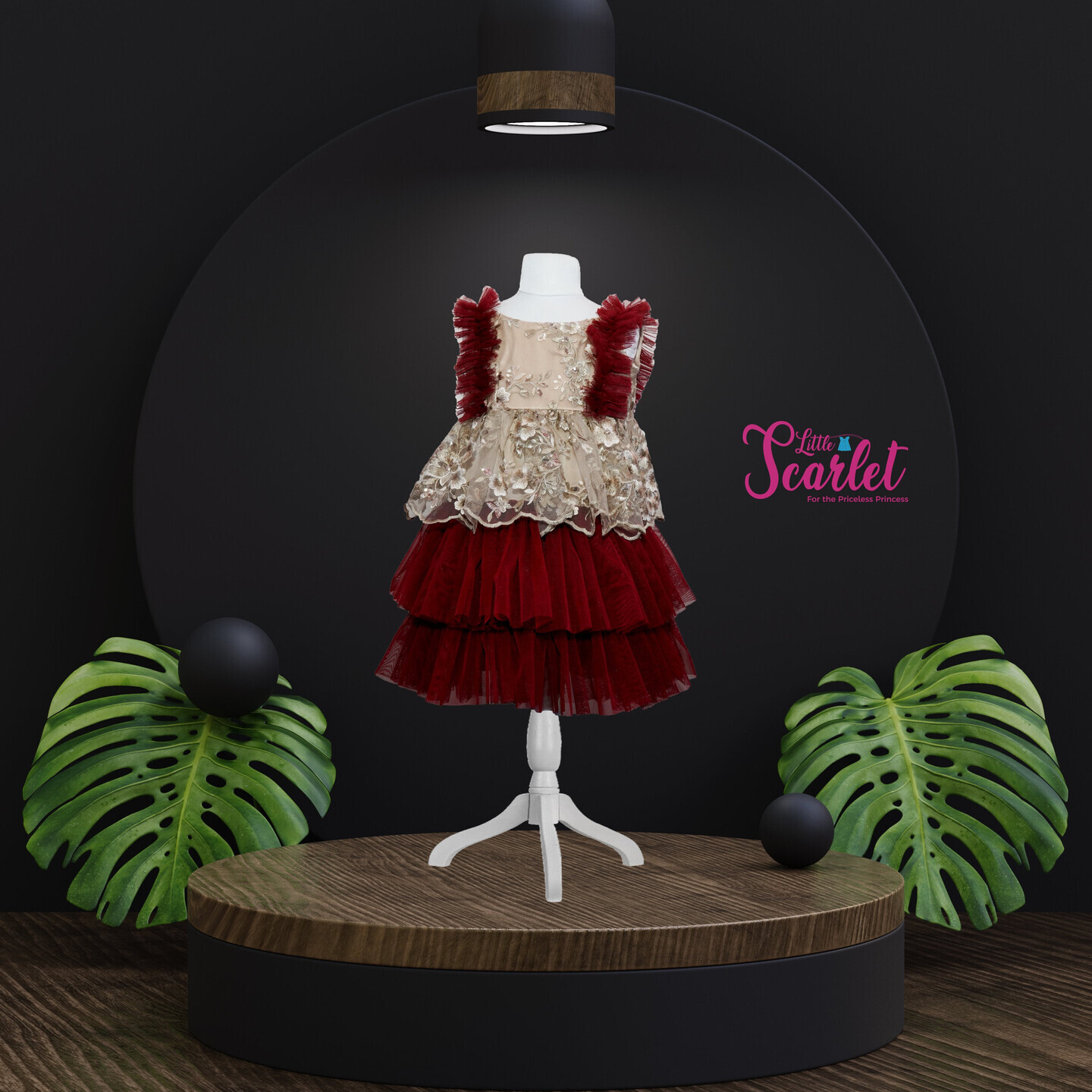 LS-0043 - Gold And Red Frock