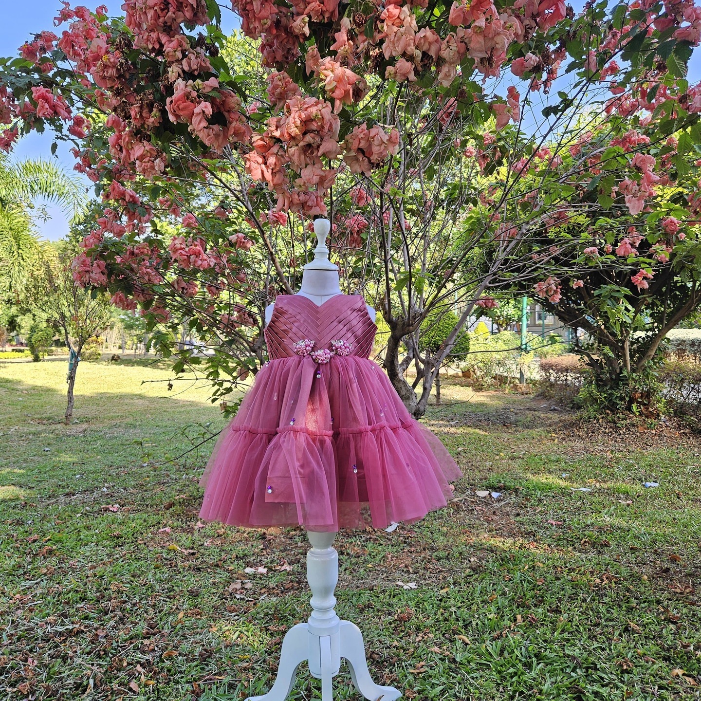 LS-0097 - Pink Fit And Flare Frock