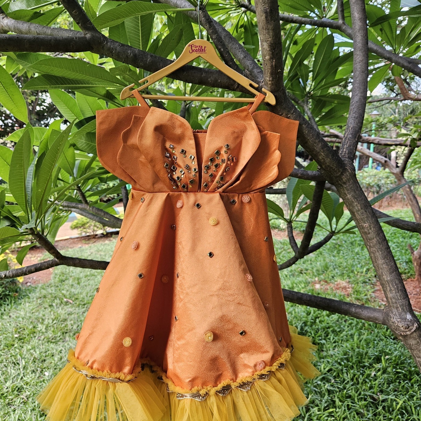 LS-0119 - Orange Petal Frock