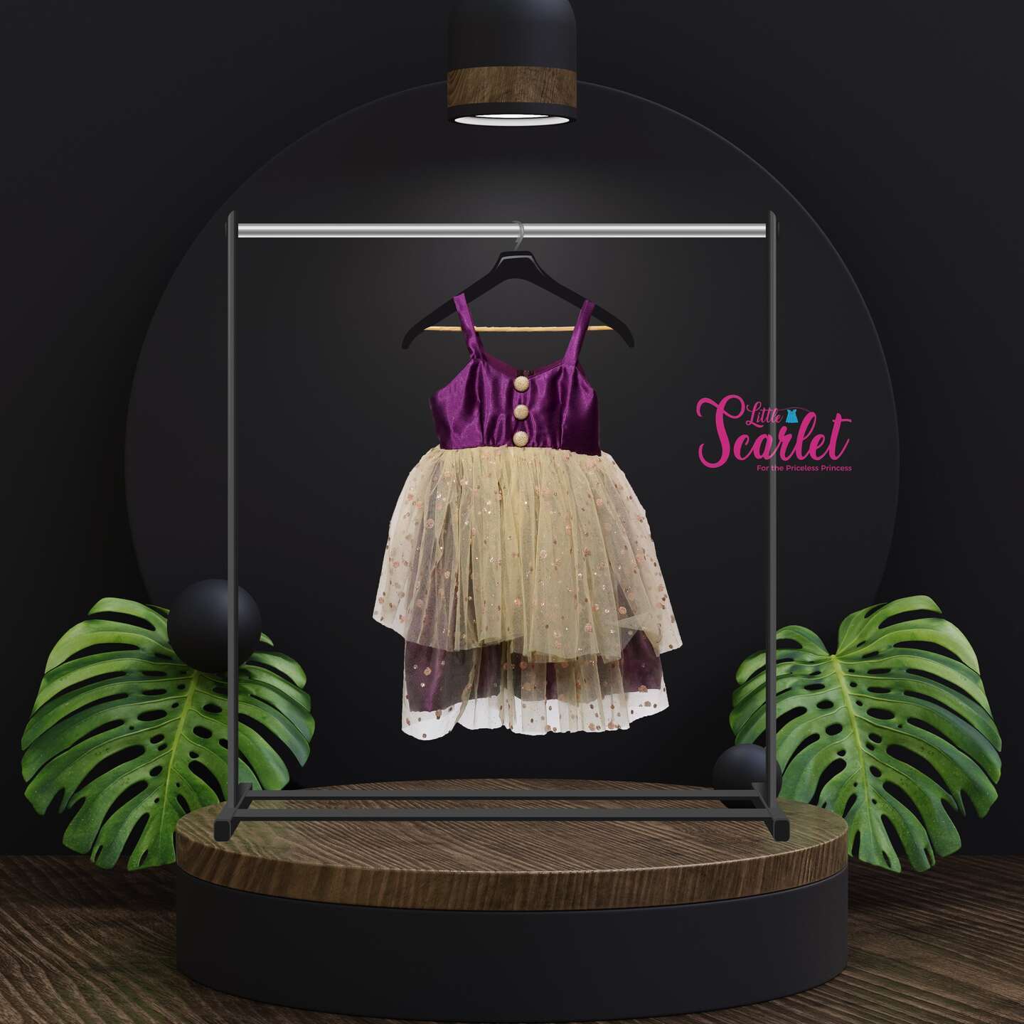 LS-0085 - Netted Shimmer Strap Frock