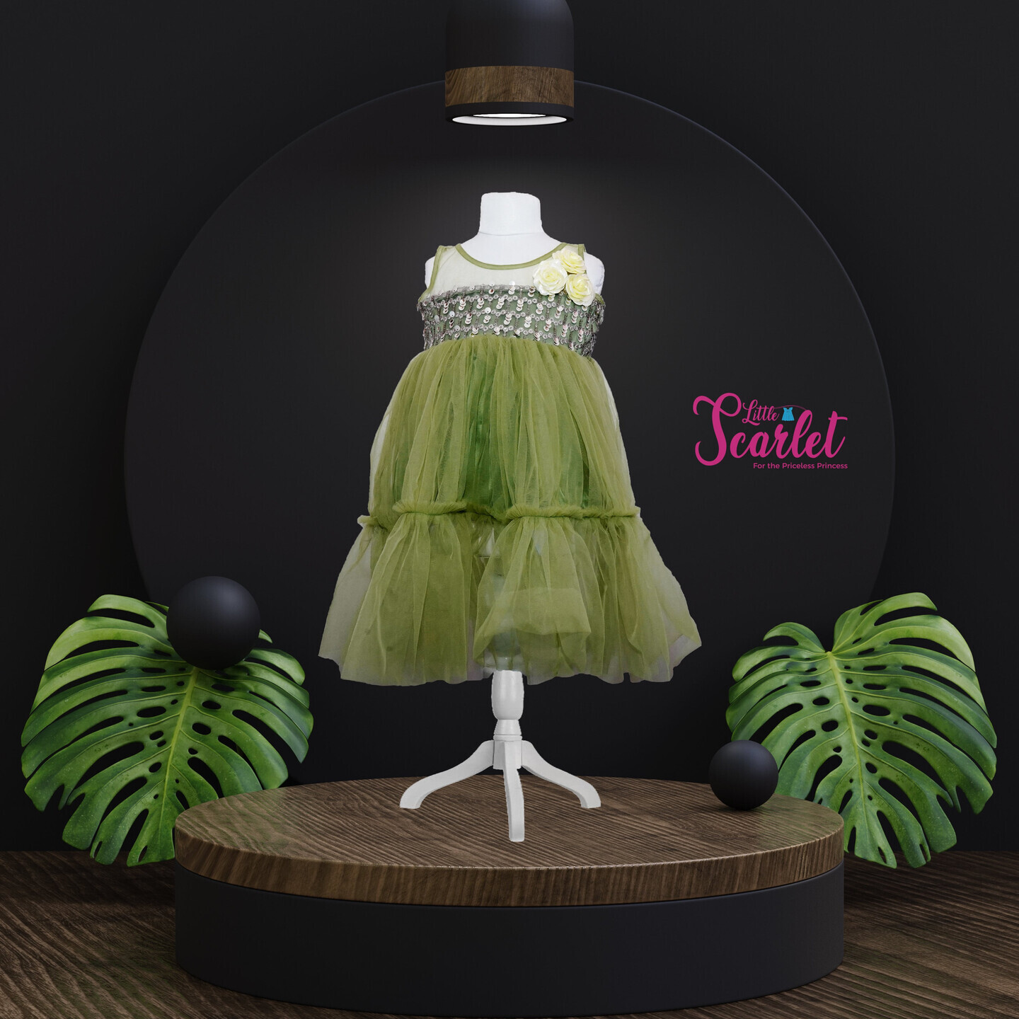 LS-0023 - Green And Grey Frock