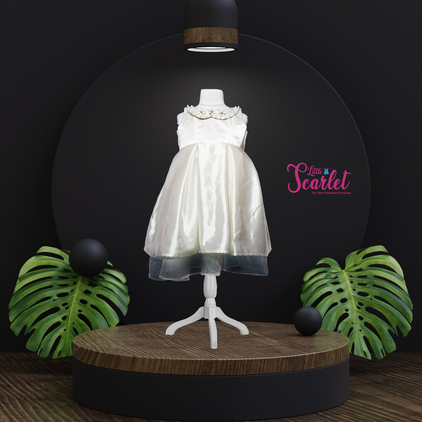 LS-0055 - White Satin Frock