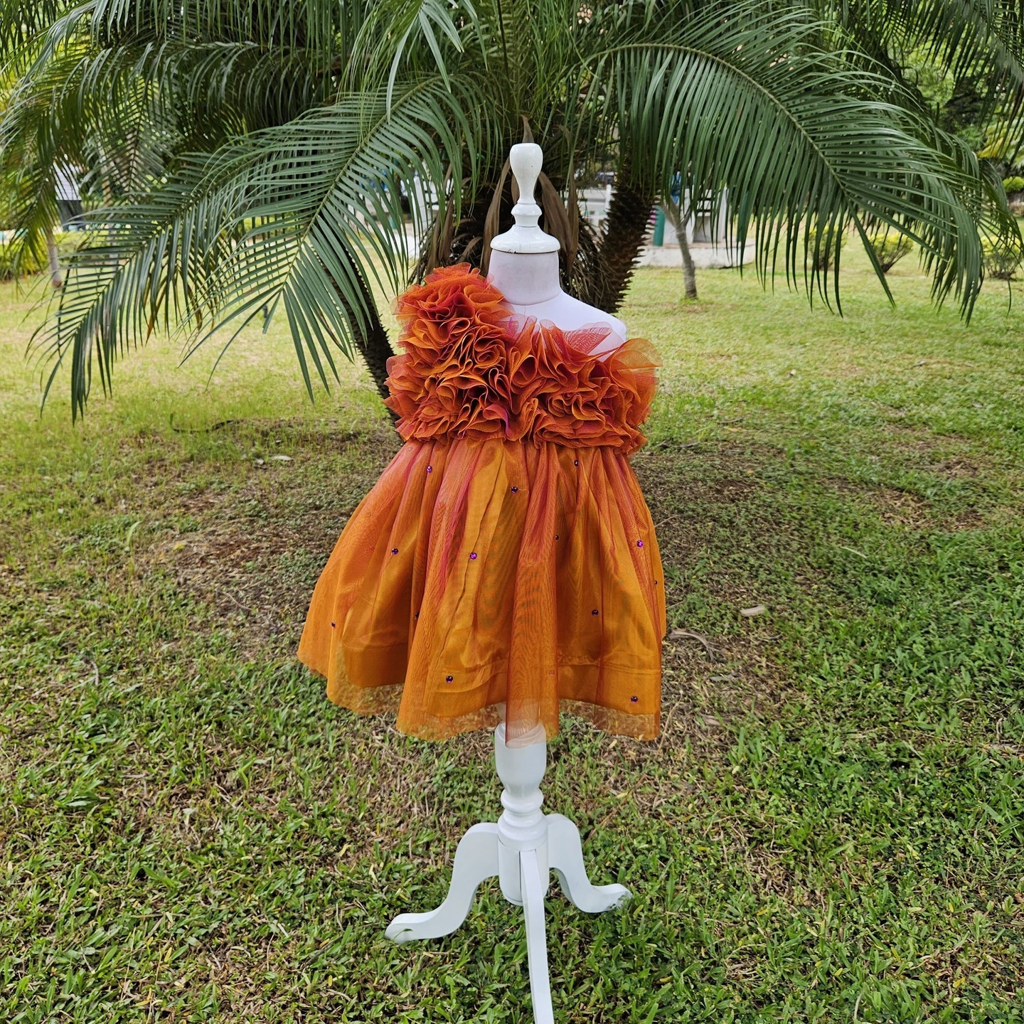 LS-0103 - Dual Shade Ruffle Frock
