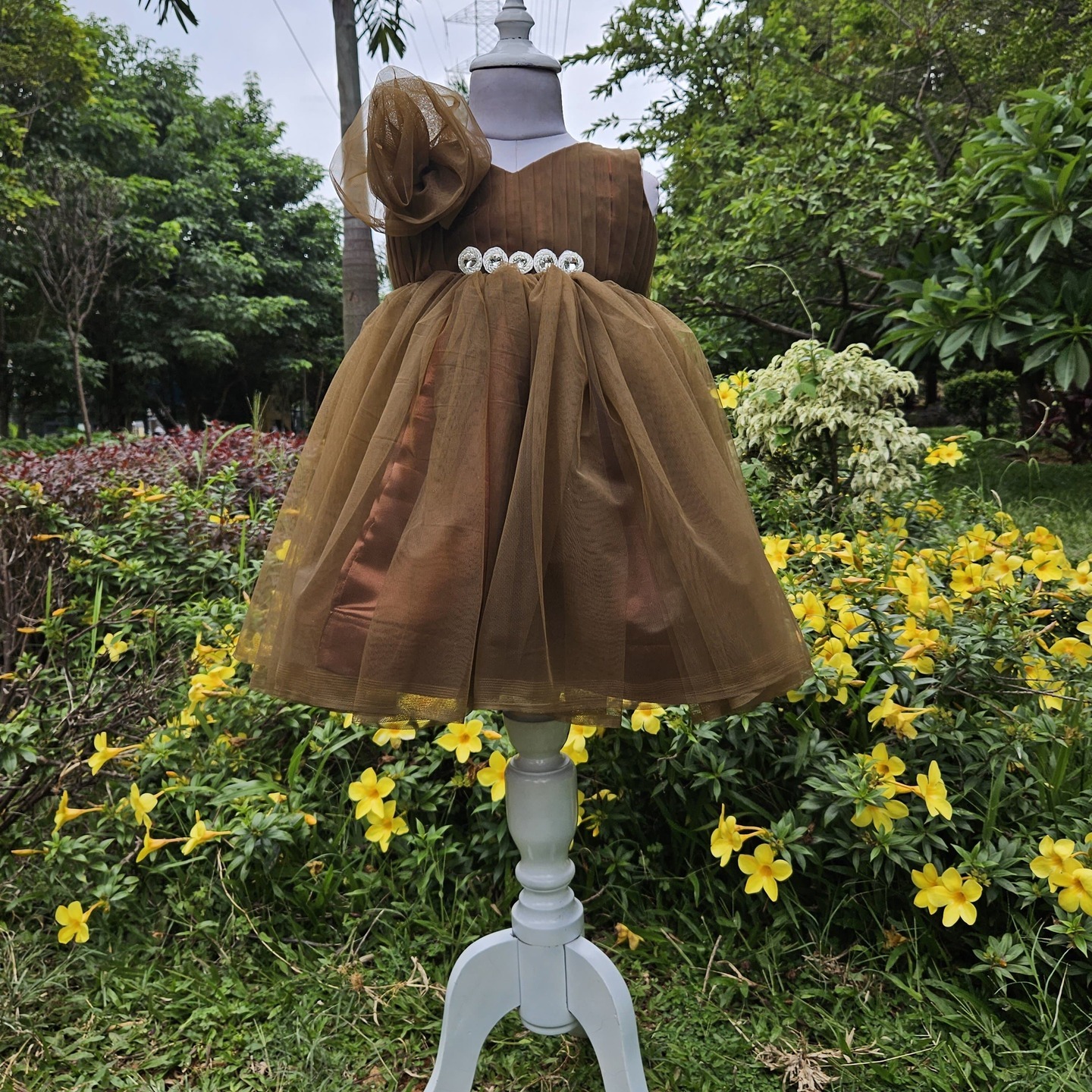 LS-0115 - Brown Fit And Flare Frock