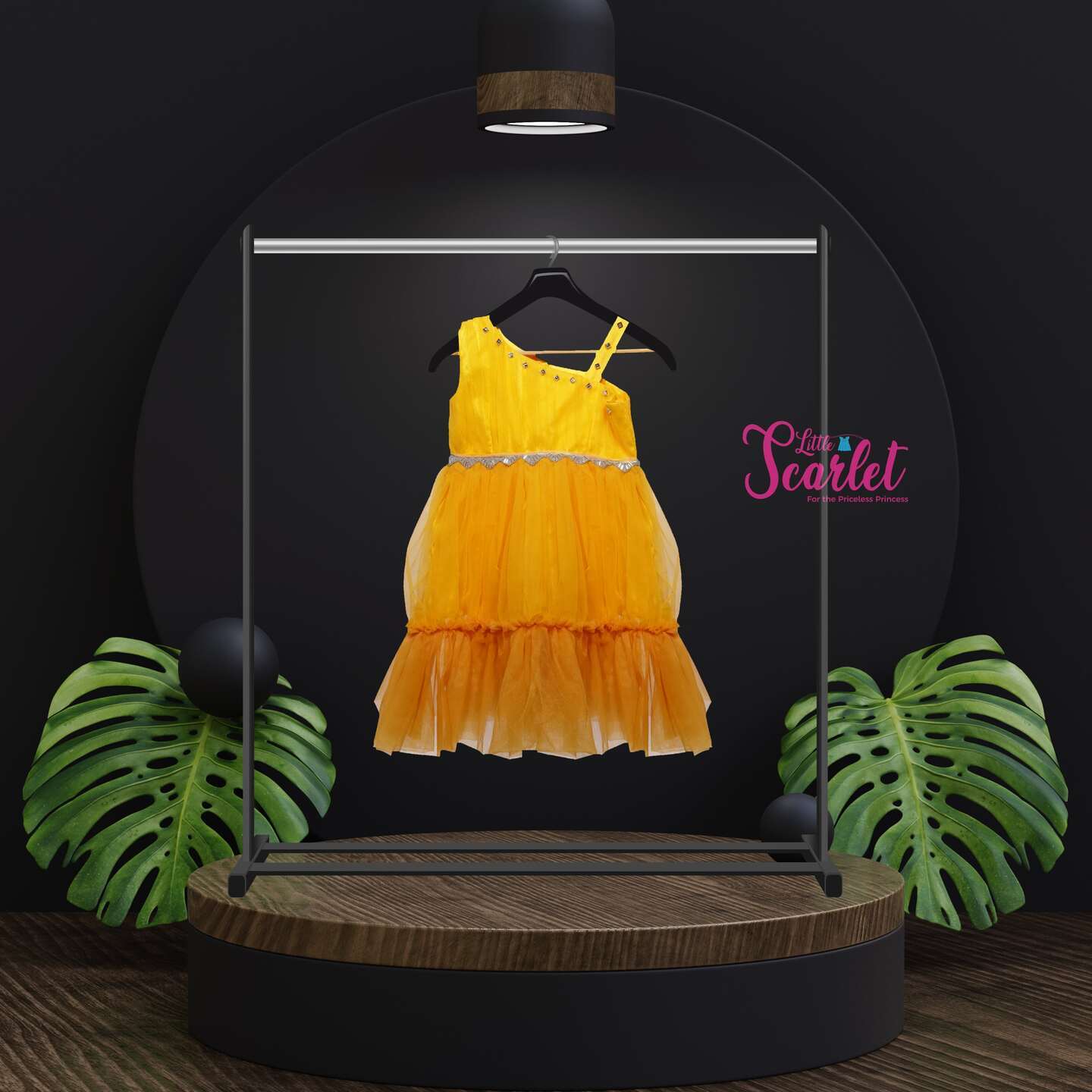 LS-0077 - Yellow One Shoulder Strap Dress