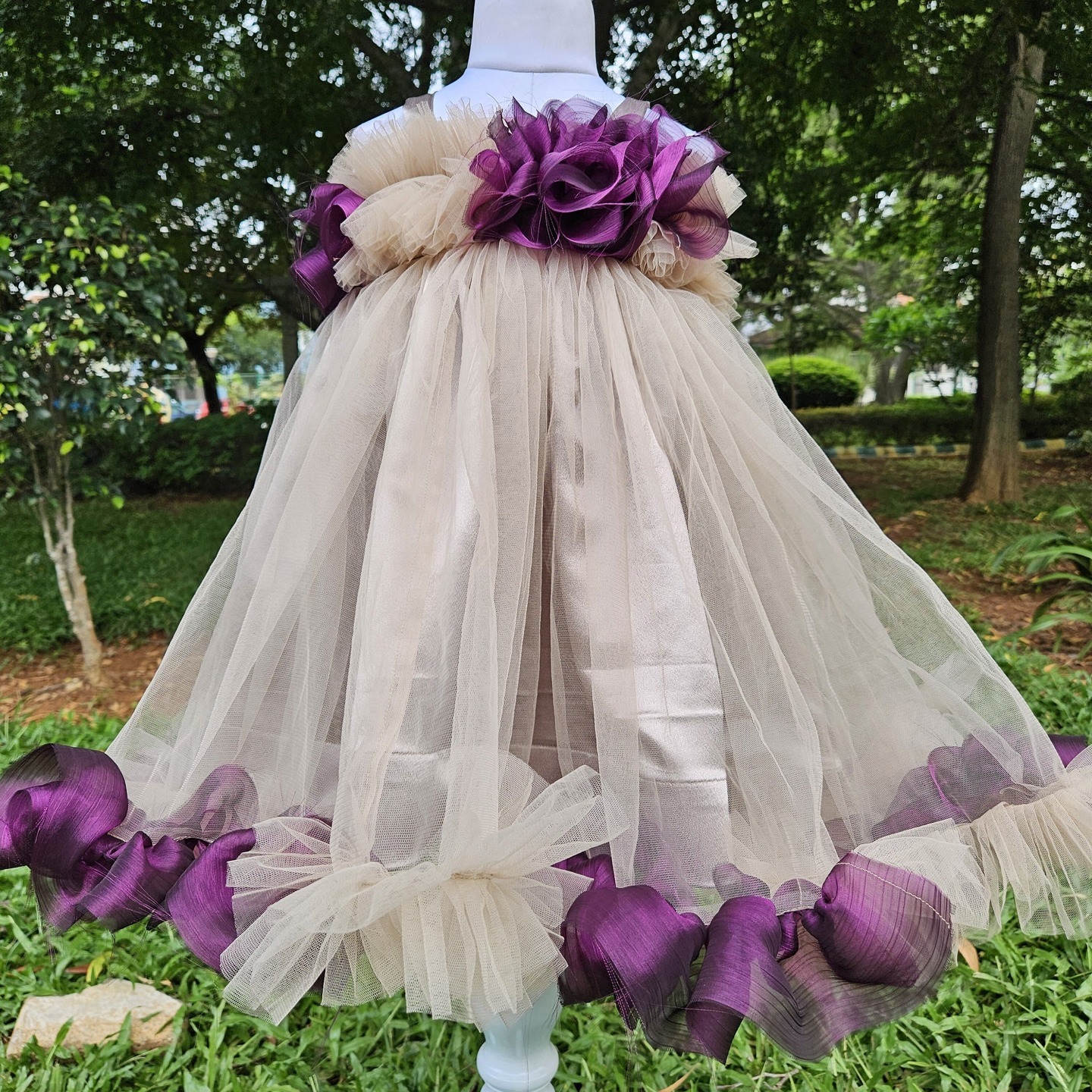 LS-0109 - Beige Ruffle Frock