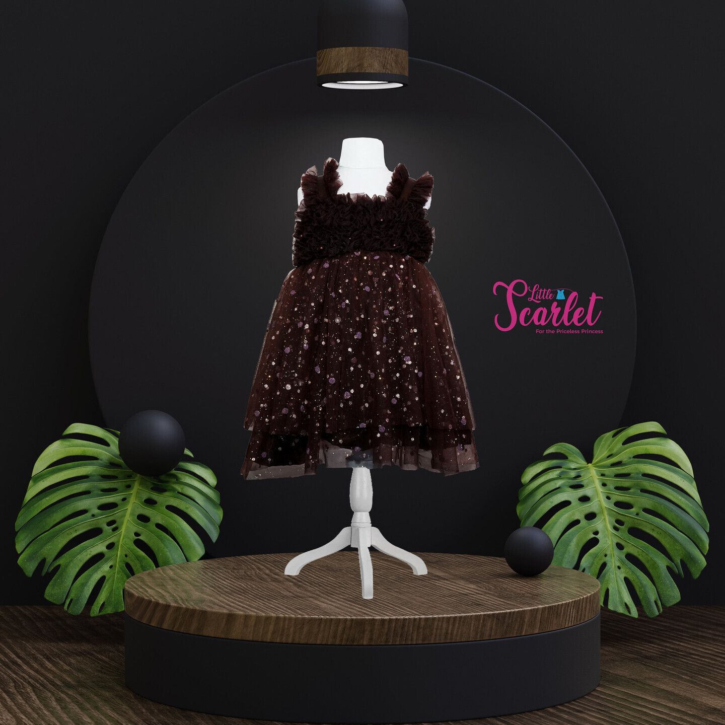 LS-0021 - Brown Ruffle Frock