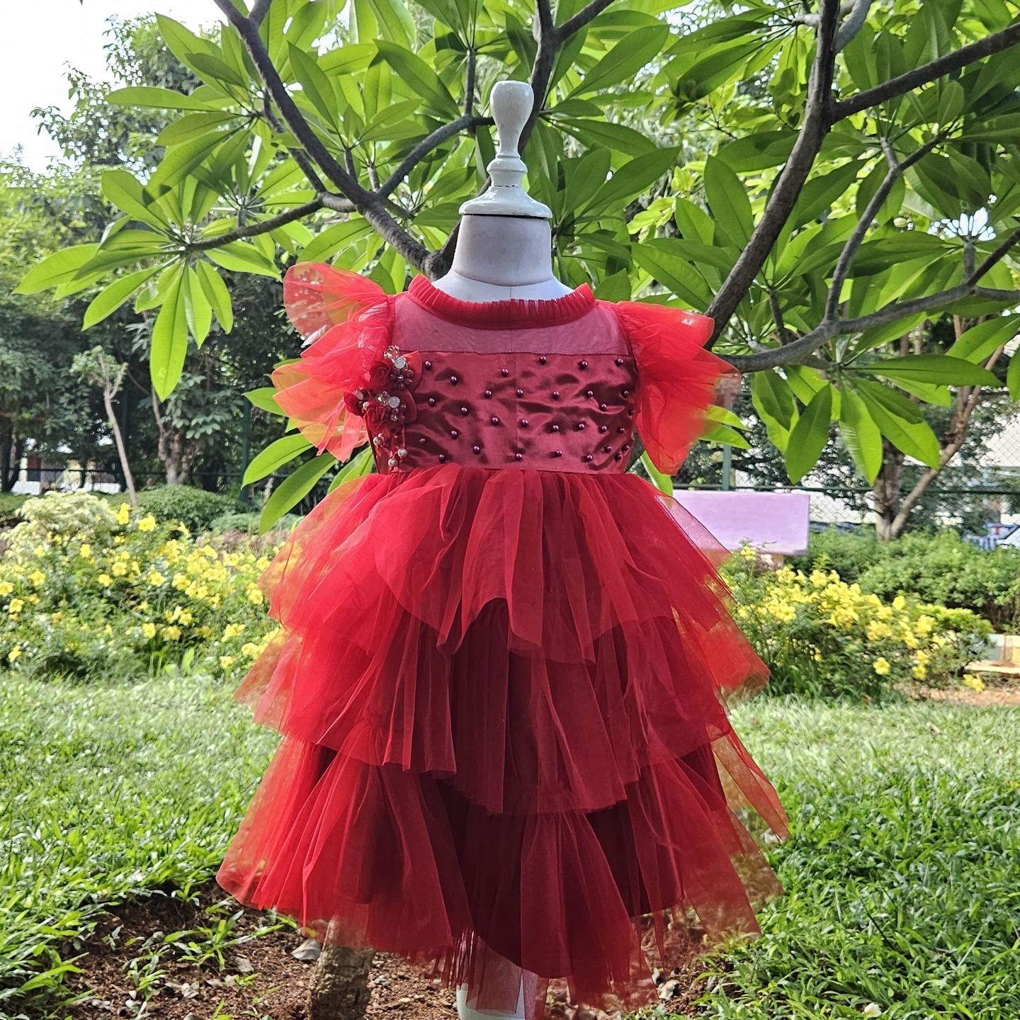 LS-0120 - Red Frill Frock