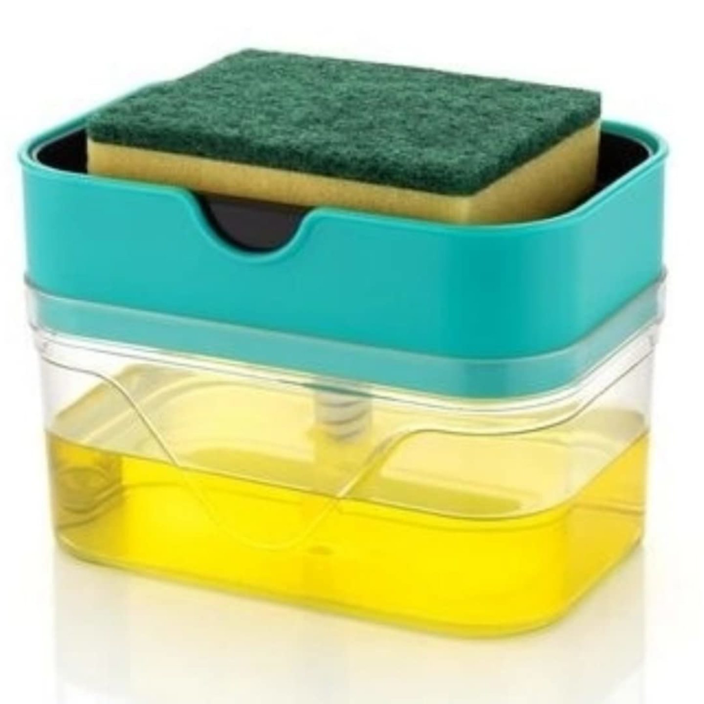 Prettify 2 in 1 Premium Kitchen Soap Dispenser Pump with Scrub Pad Combo