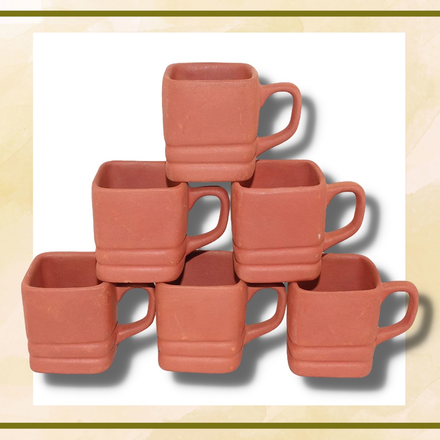 Prettify!™ Desi Clay/Mitti/Kulhad Tea Cups (Set of 6)