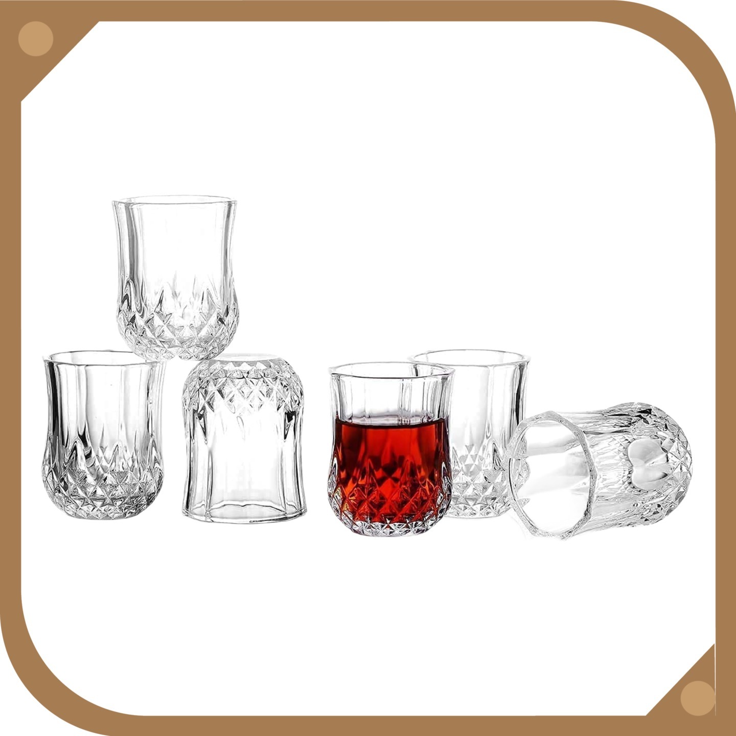 Prettify!™ Diamond Cut Shot Glasses (Set of 6)