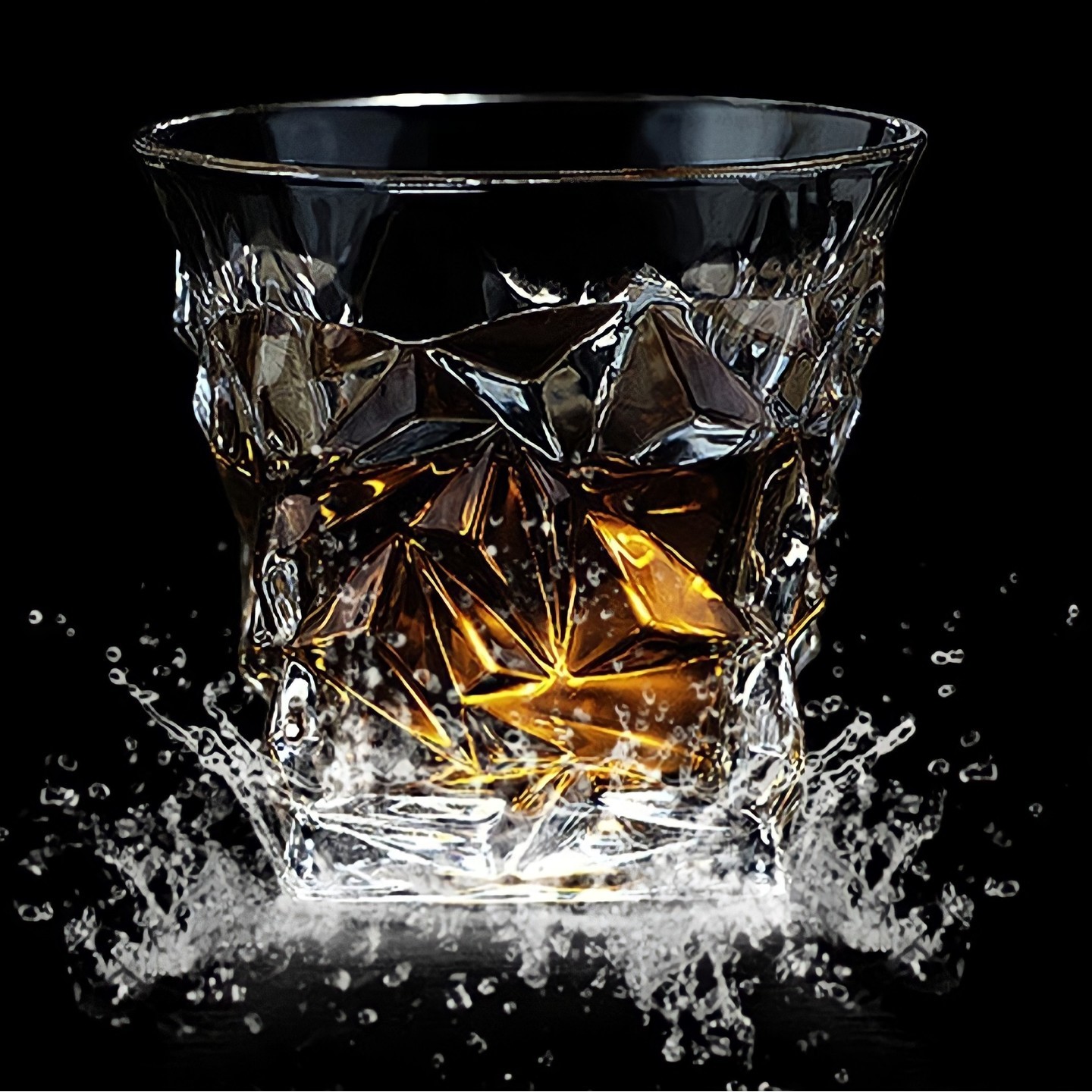 Prettify!™ Diamond Cut Crystal Whiskey Glasses (Set of 6)