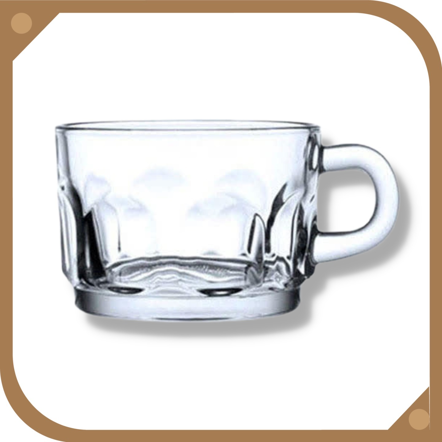 Prettify Crystal Borosilicate Glass Dimpled Tea Cups Set of 6