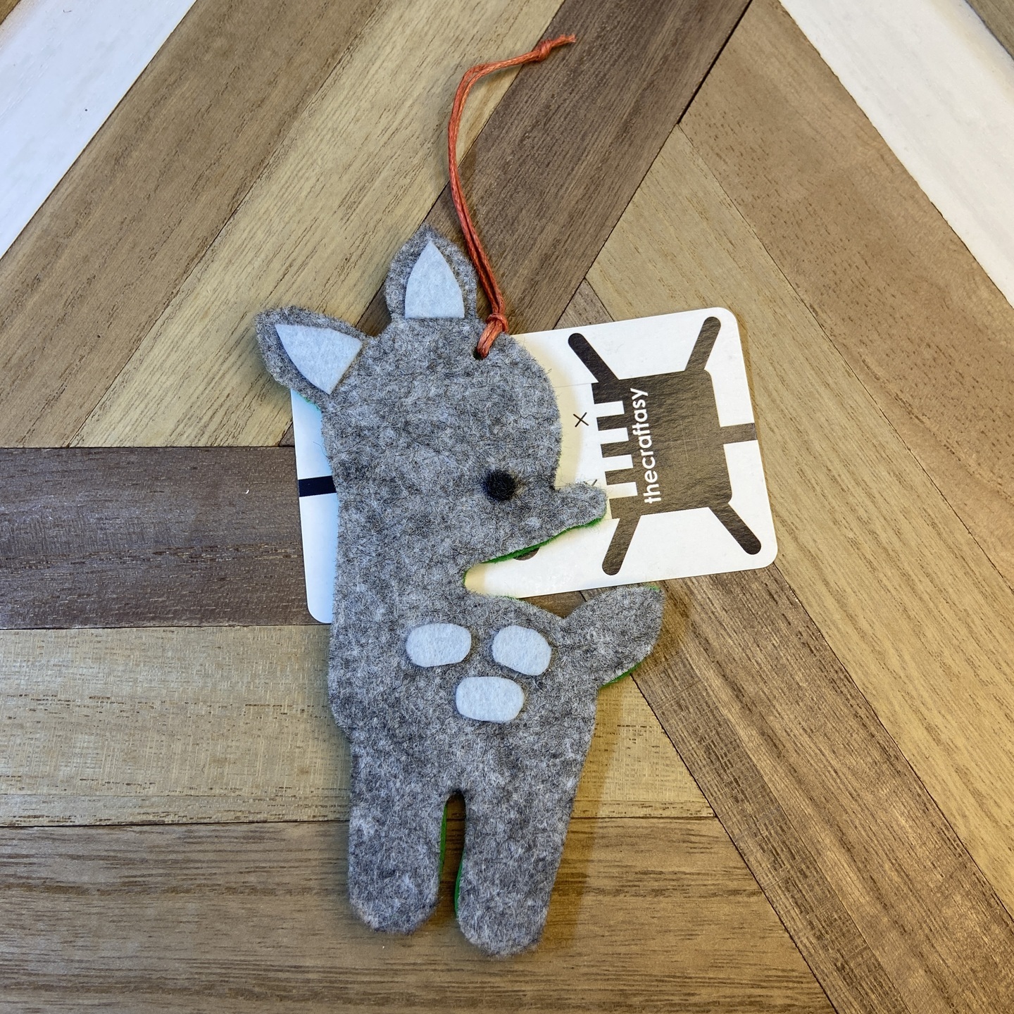 Christmas Ornaments Felt - Reindeer Grey, White