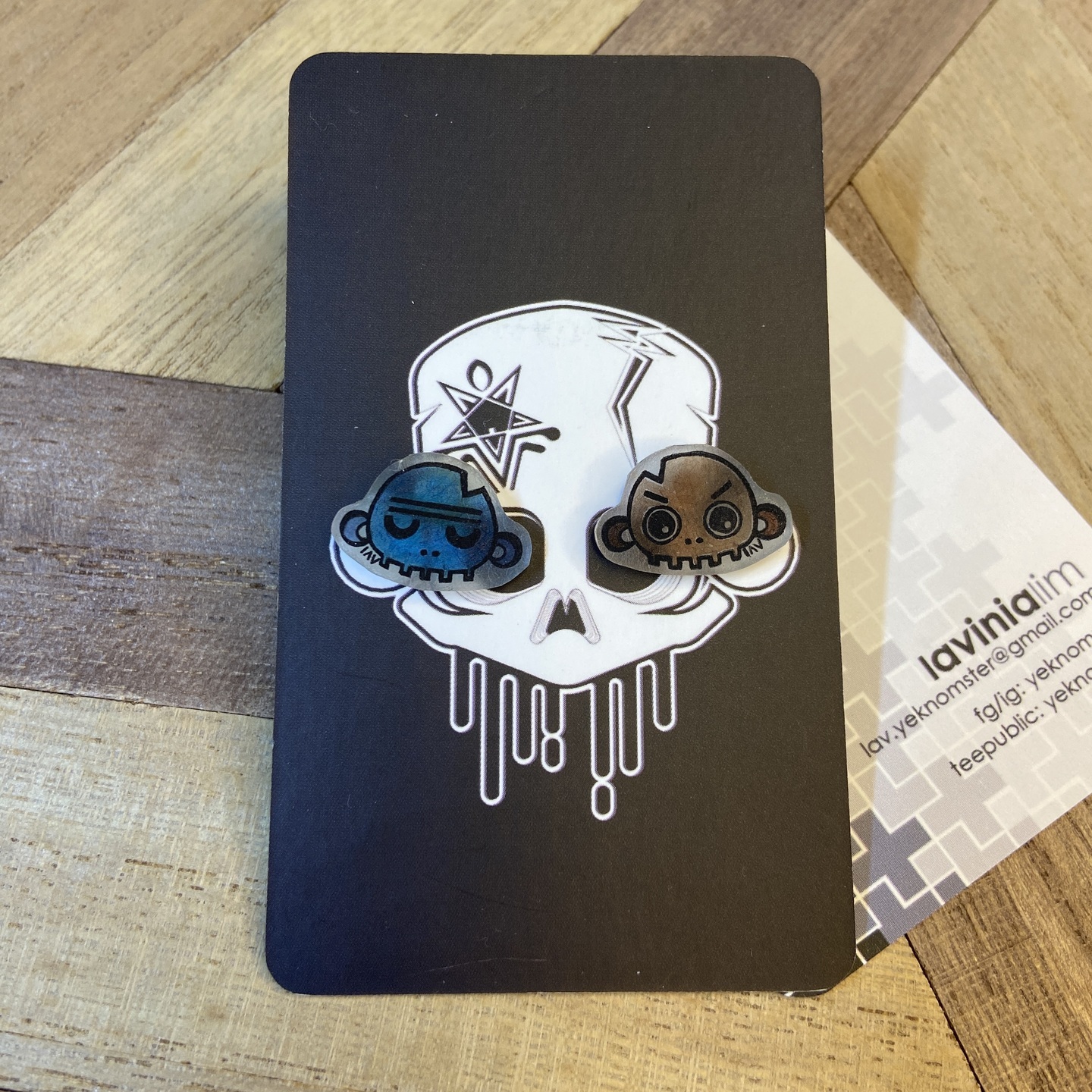 Emo Skulls - Blue/ Brown (Zen + Annoyed)