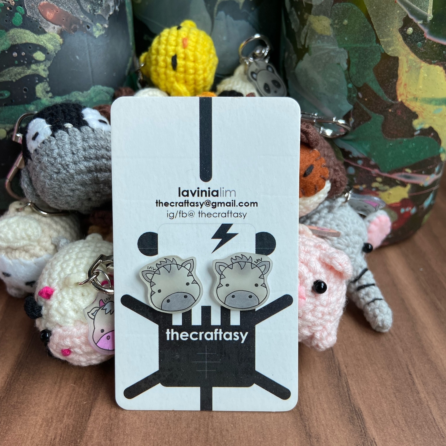 Animal Earrings - Zebra