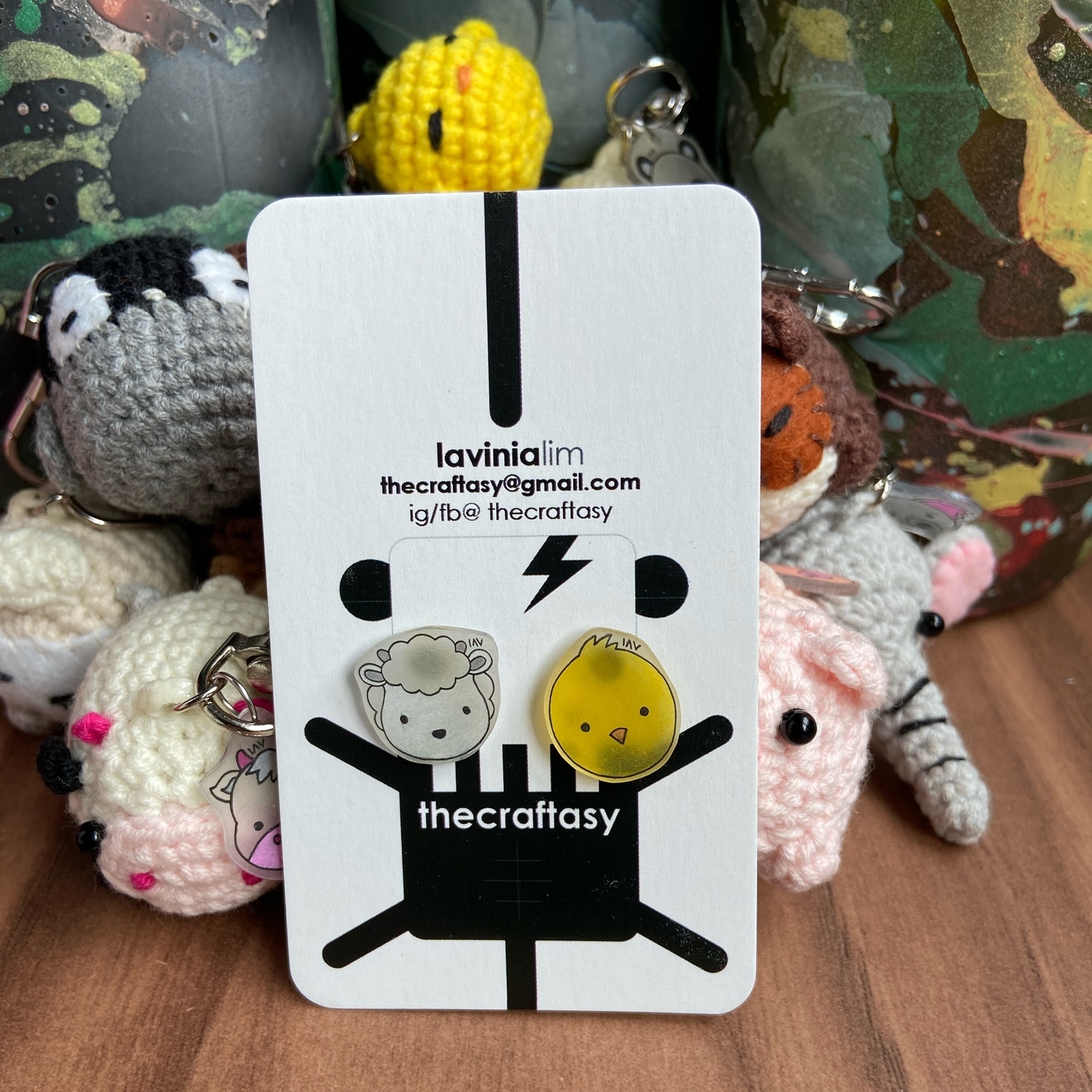 Animal Earrings - Sheep + Chick