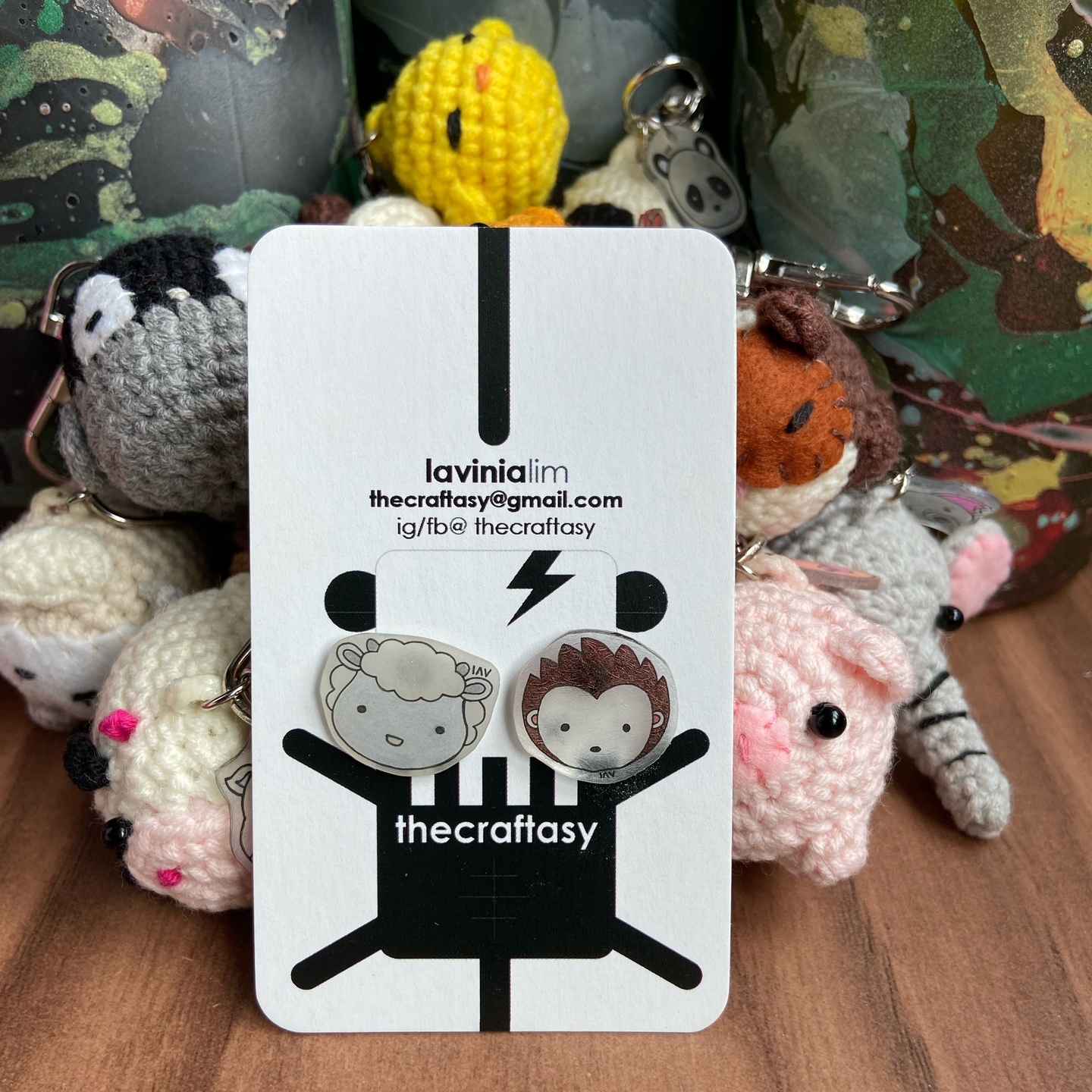 Animal Earrings - Sheep + Hedgehog