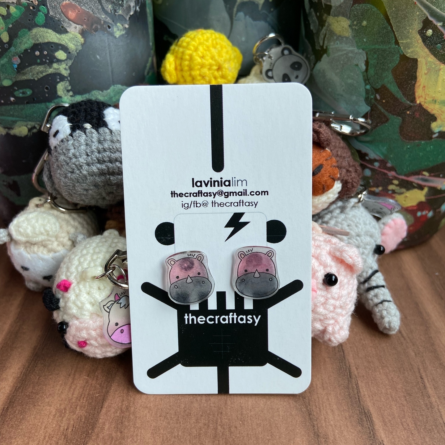 Animal Earrings - Hippo