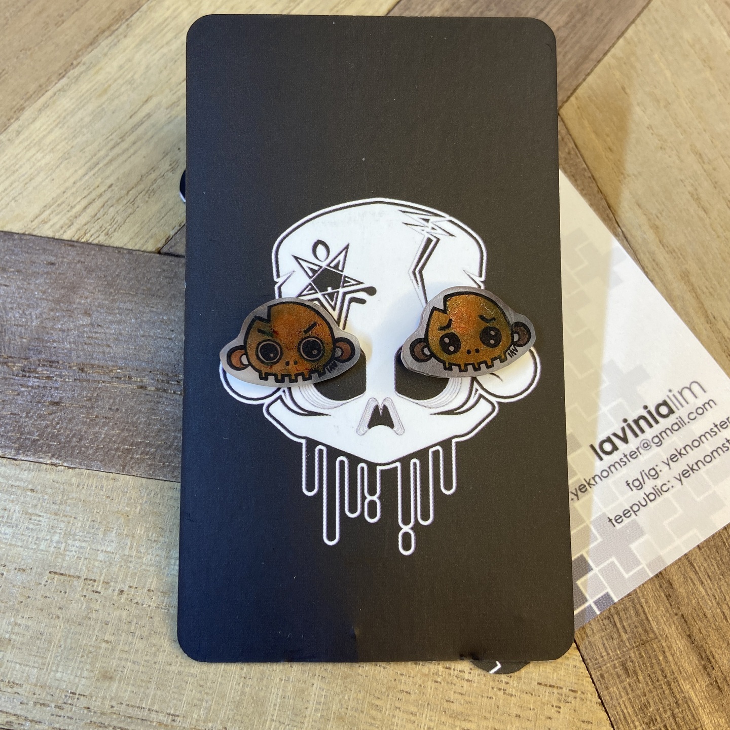 Emo Skulls - Orange Annoyed + Sad
