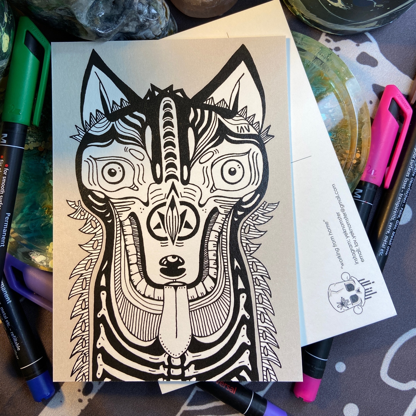 Postcard - Husky