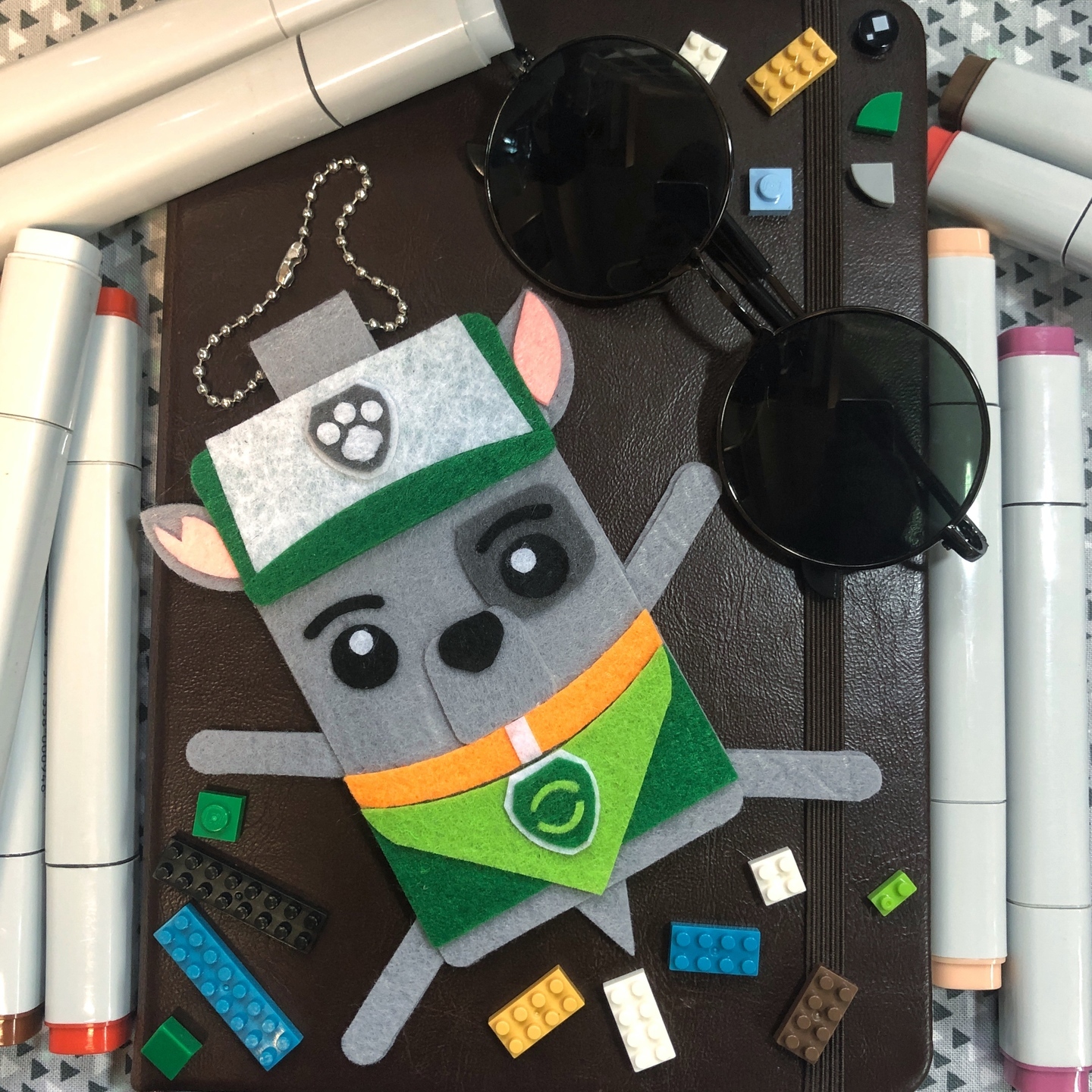 Felt Bag Tag (Flattie) - Paw Patrol Rocky