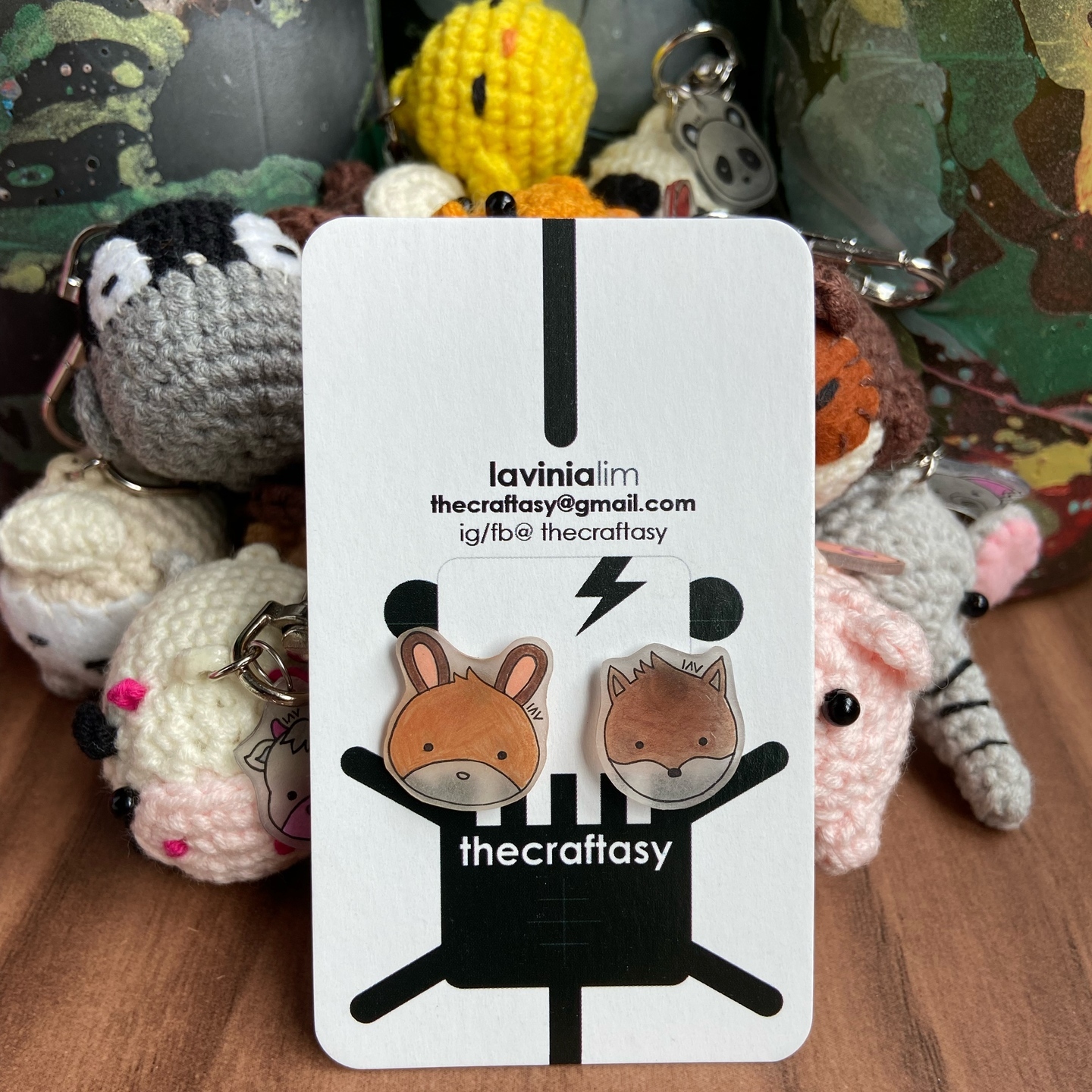 Animal Earrings - Rabbit + Beaver