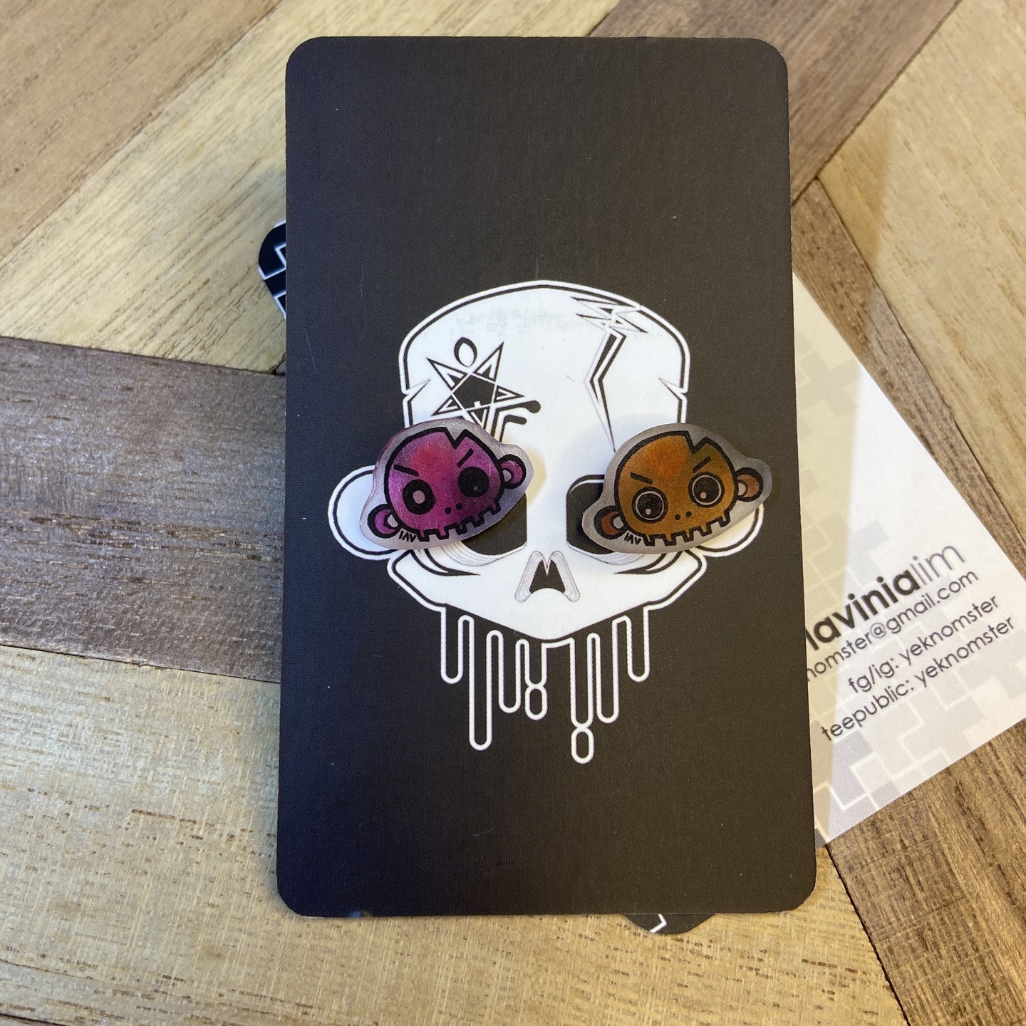 Emo Skulls - Pink/ Orange (Huh + Annoyed)