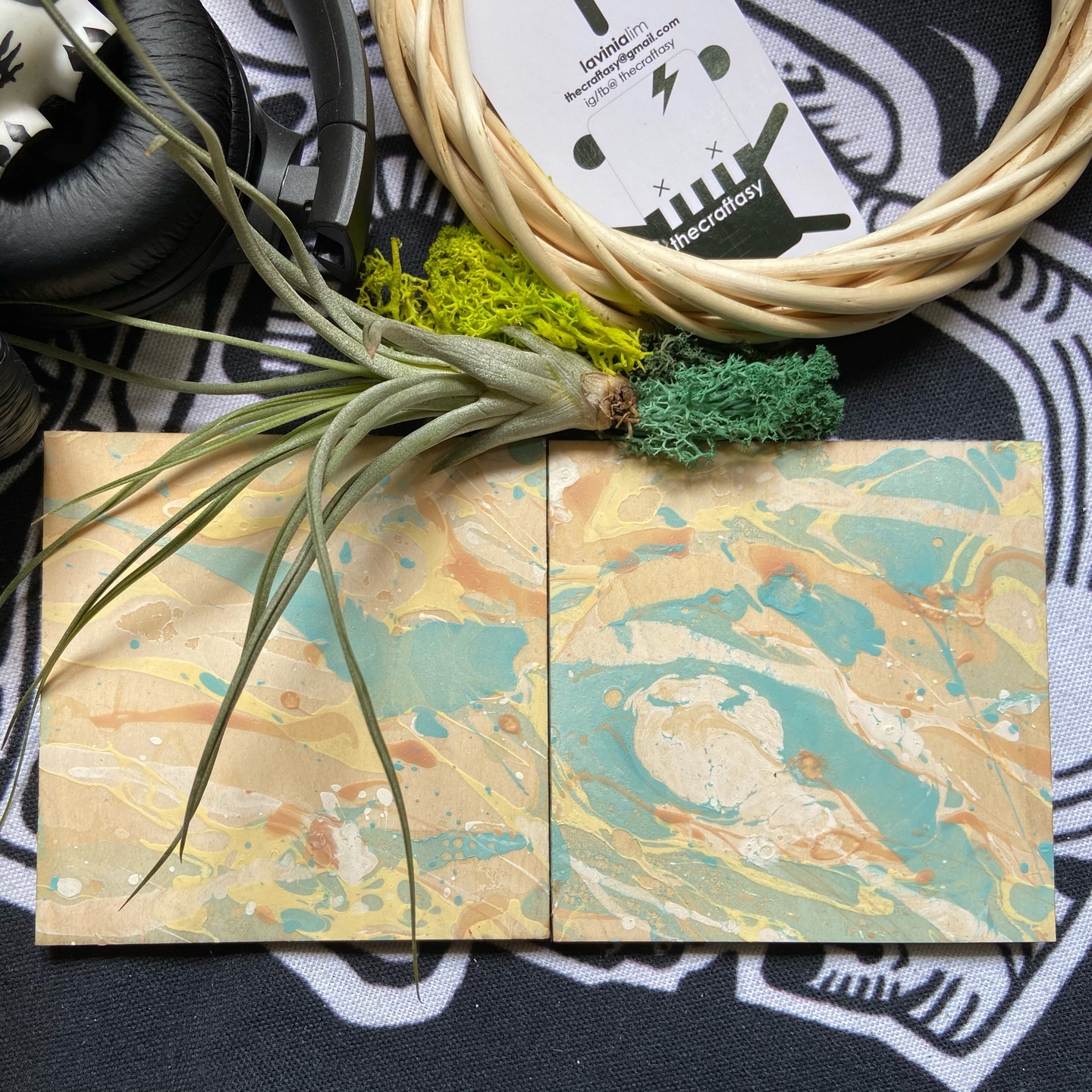 Wooden Coaster - Pastel sky
