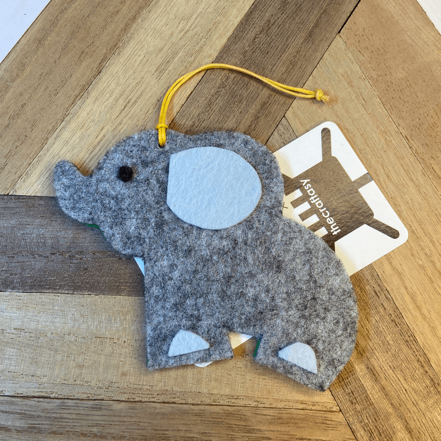 Christmas Ornaments Felt - Elephant Grey, White