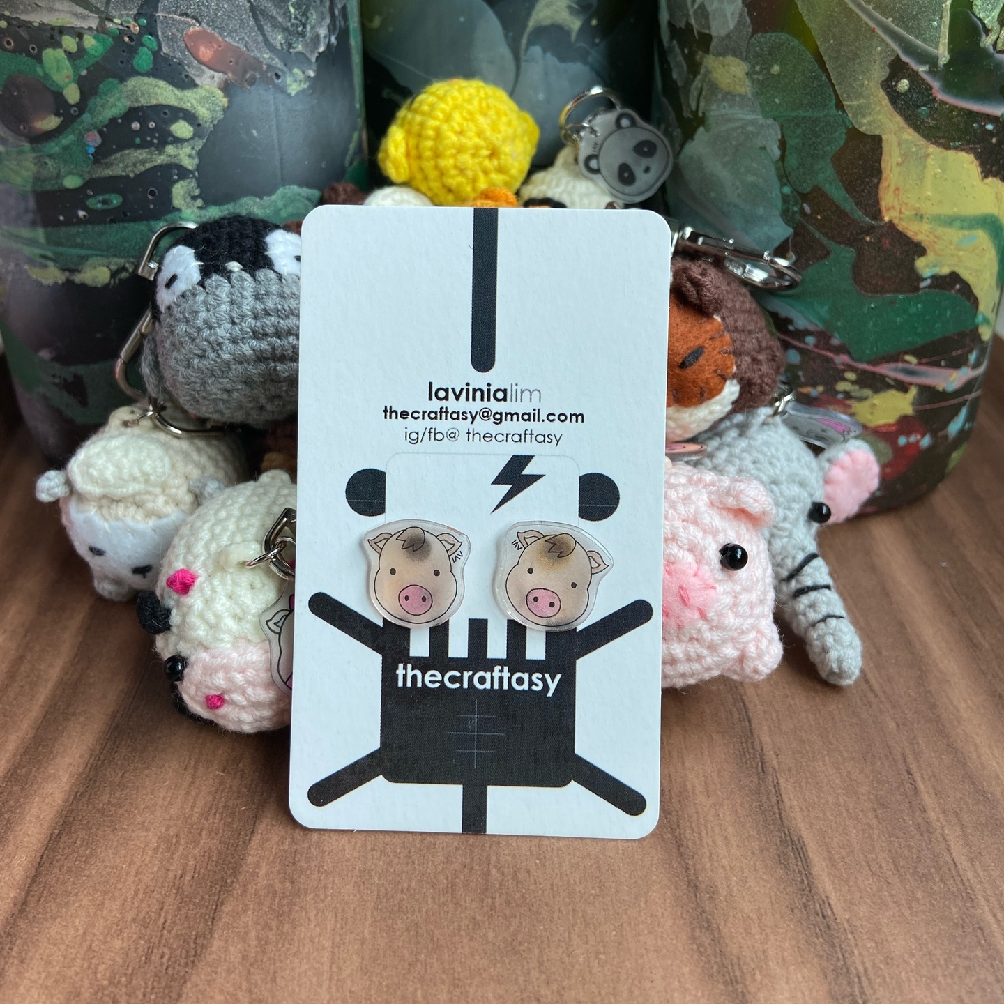 Animal Earrings - Pig
