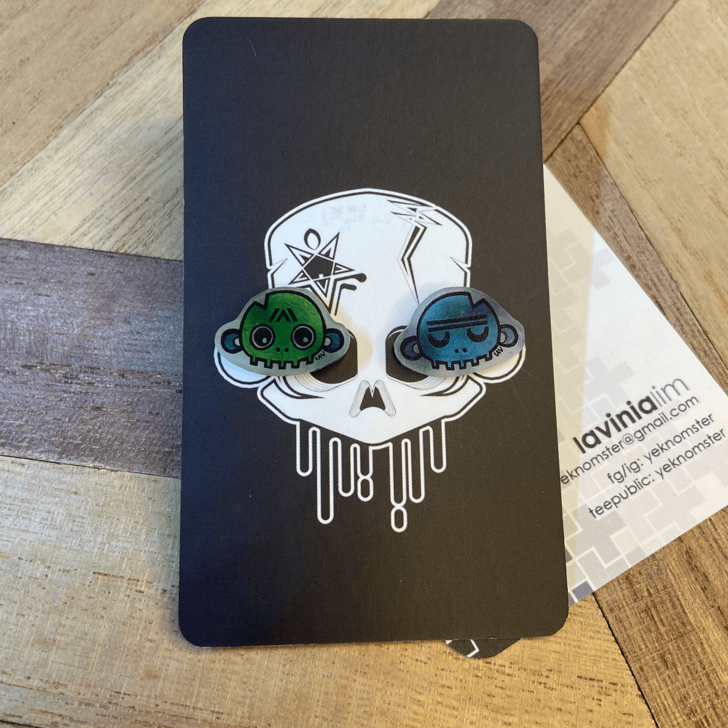 Emo Skulls - Green/ Blue (Puzzled + Zen)