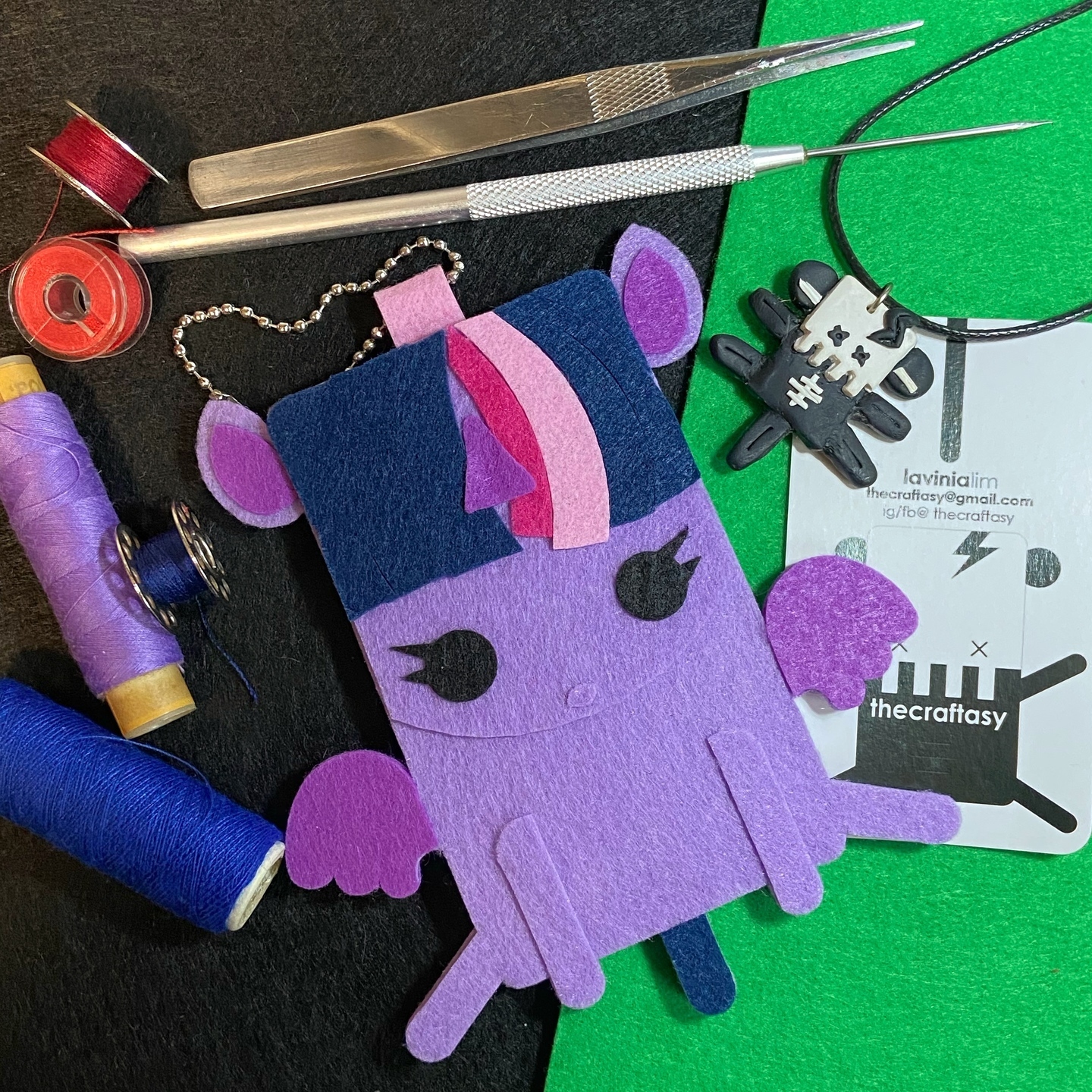 Felt Bag Tag Flattie - Twilight Pony