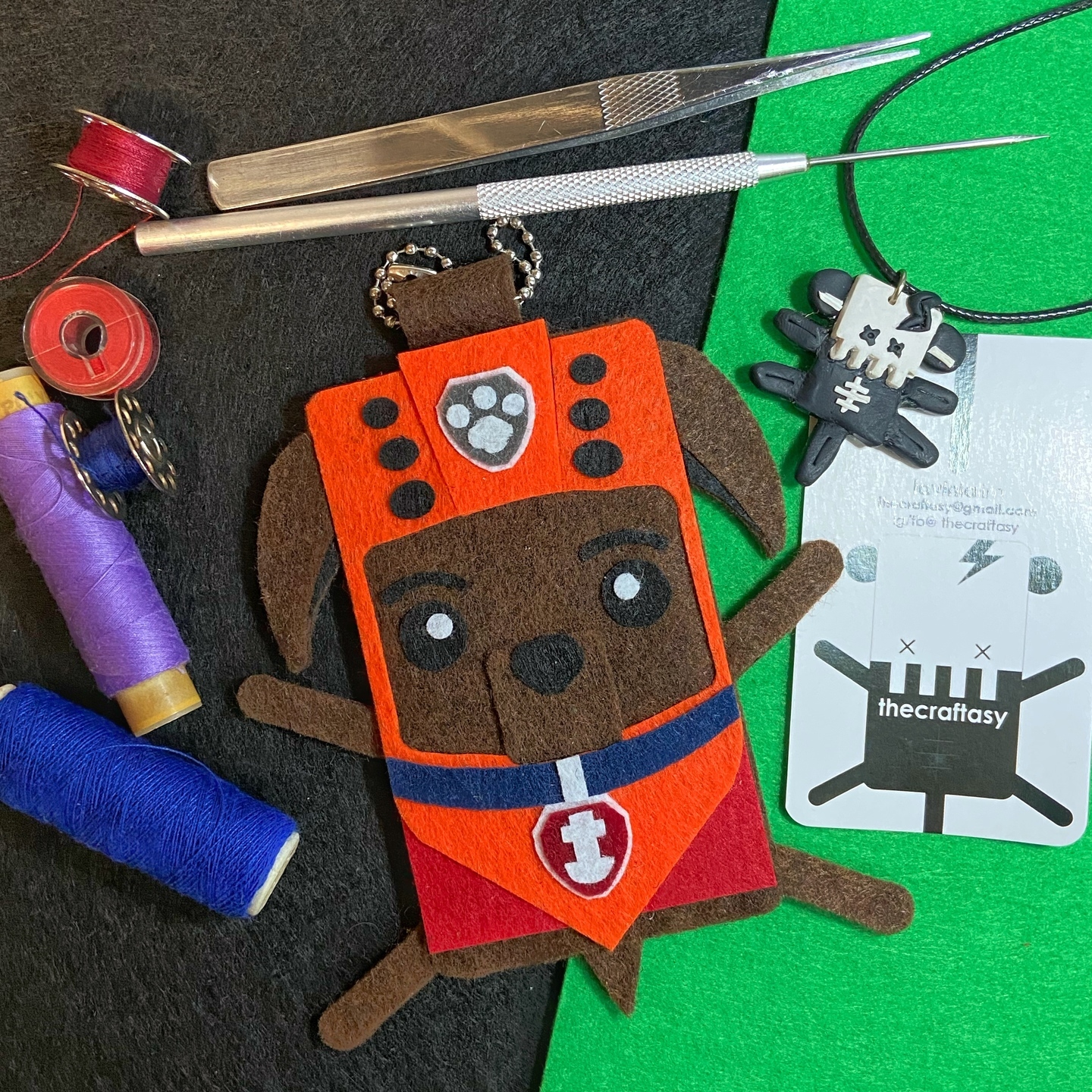 Felt Bag Tag Flattie - Paw Patrol Zuma